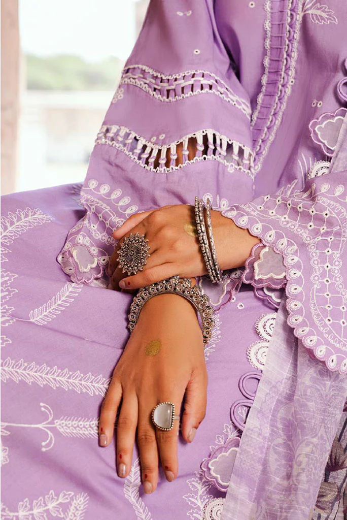 Zellbury Unstitched 3 Piece Chikankari Lawn Suit-WUS-25E-30827 - Image 3