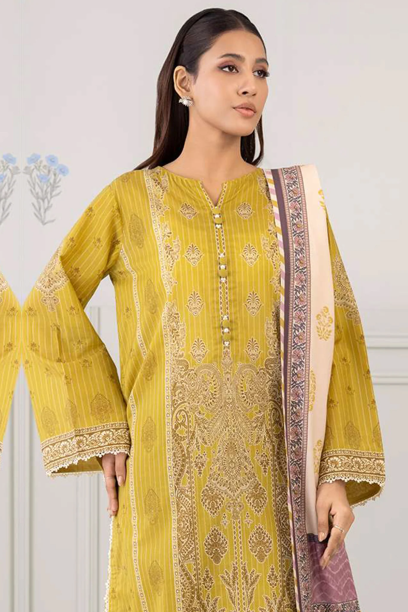 Zellbury Unstitched 3 Piece Lawn Vol-07 Suit-WUS-30432 - Image 3