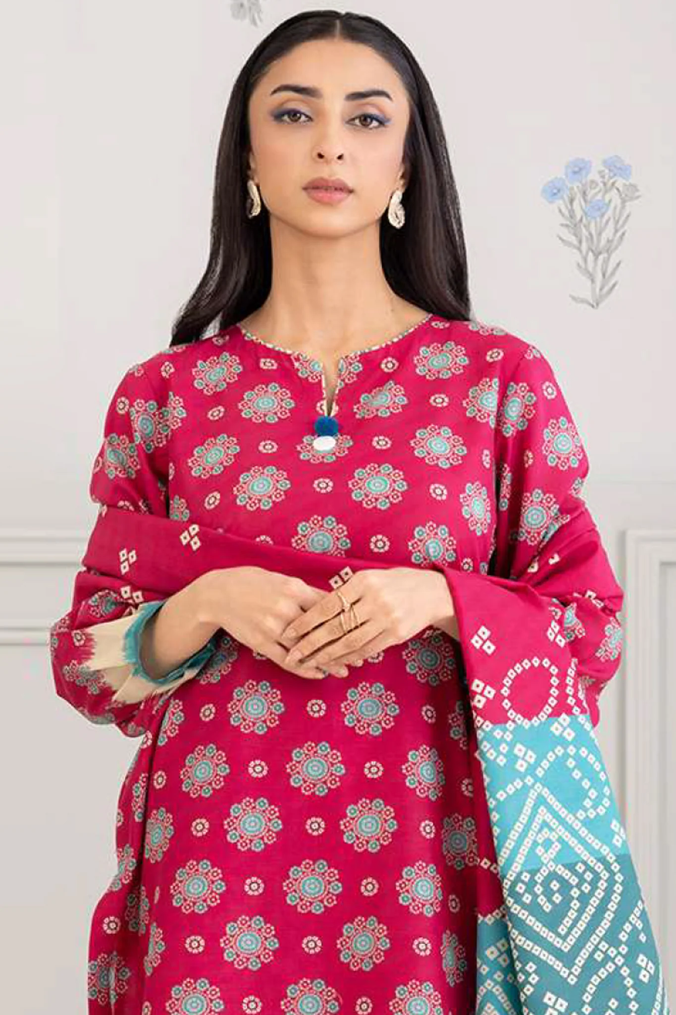 Zellbury Unstitched 3 Piece Lawn Vol-07 Suit-WUS-30435 - Image 2