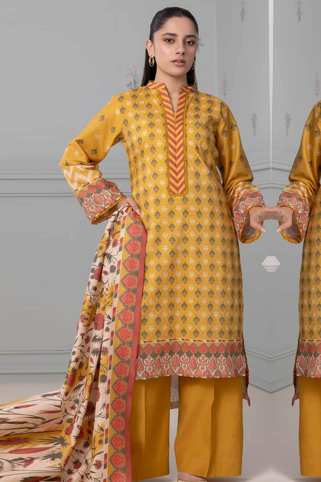 Zellbury Unstitched 3 Piece Lawn Vol-07 Suit-WUS-30521 - Image 3