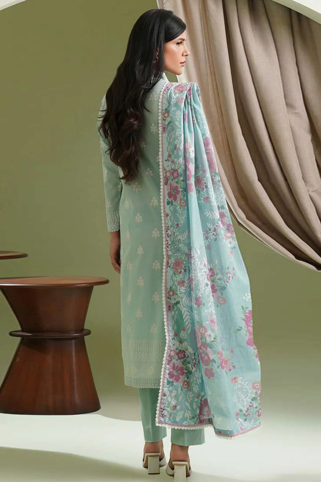 Zellbury Unstitched 3 Piece Lawn Vol-07 Suit-WUS-30673 - Image 3