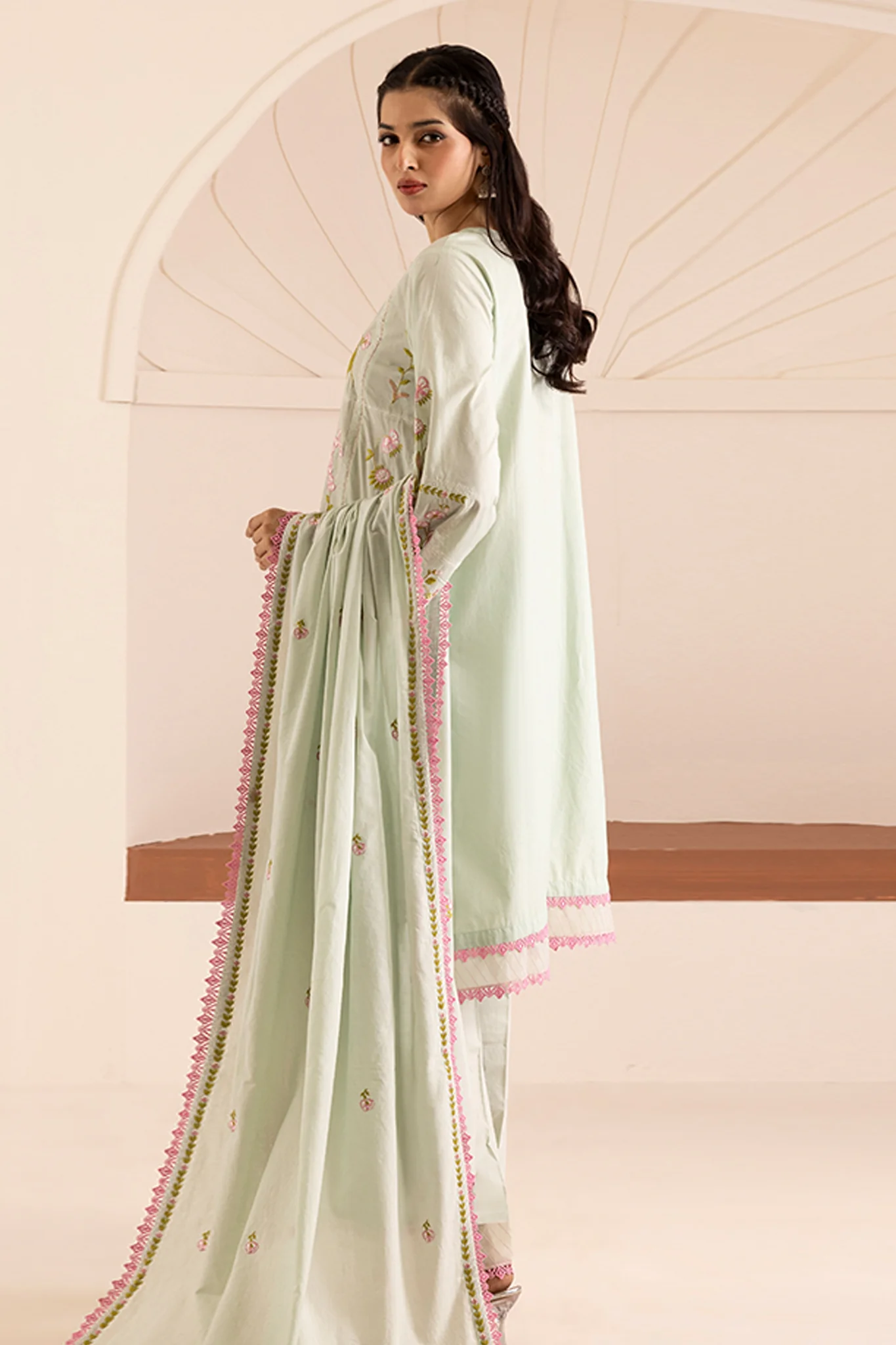 Zellbury Unstitched 3 Piece Lawn Suit-WUS26E30446 - Image 3