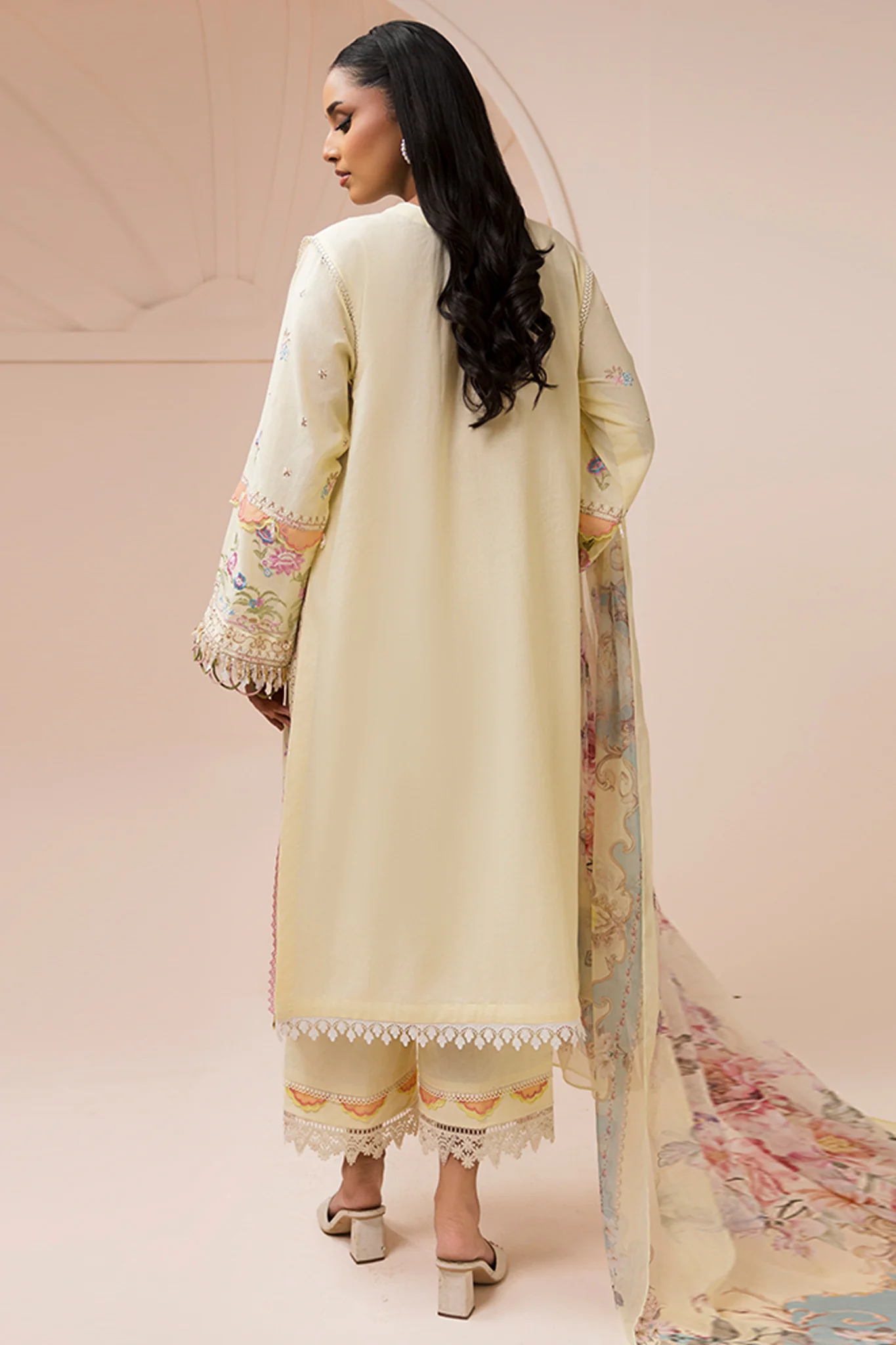Zellbury Unstitched 3 Piece Lawn Suit-WUS26E30457 - Image 3