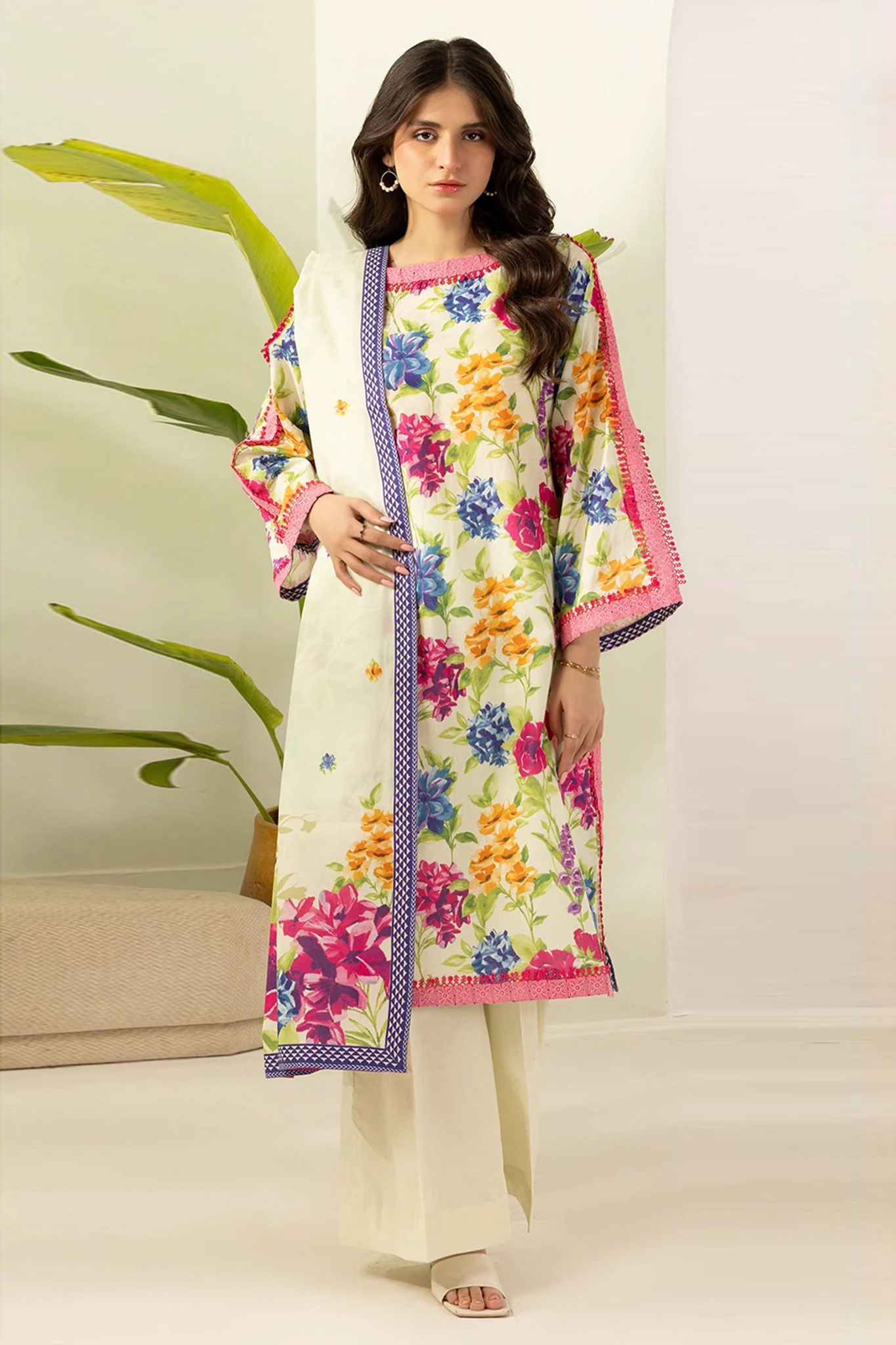 Zellbury Unstitched 3 Piece Digital Printed Lawn Suit-WUS26X30419