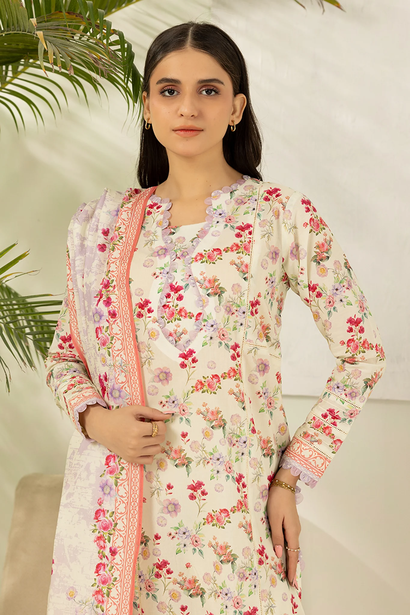 Zellbury Unstitched 3 Piece Lawn Suit-WUS26X30439 - Image 2