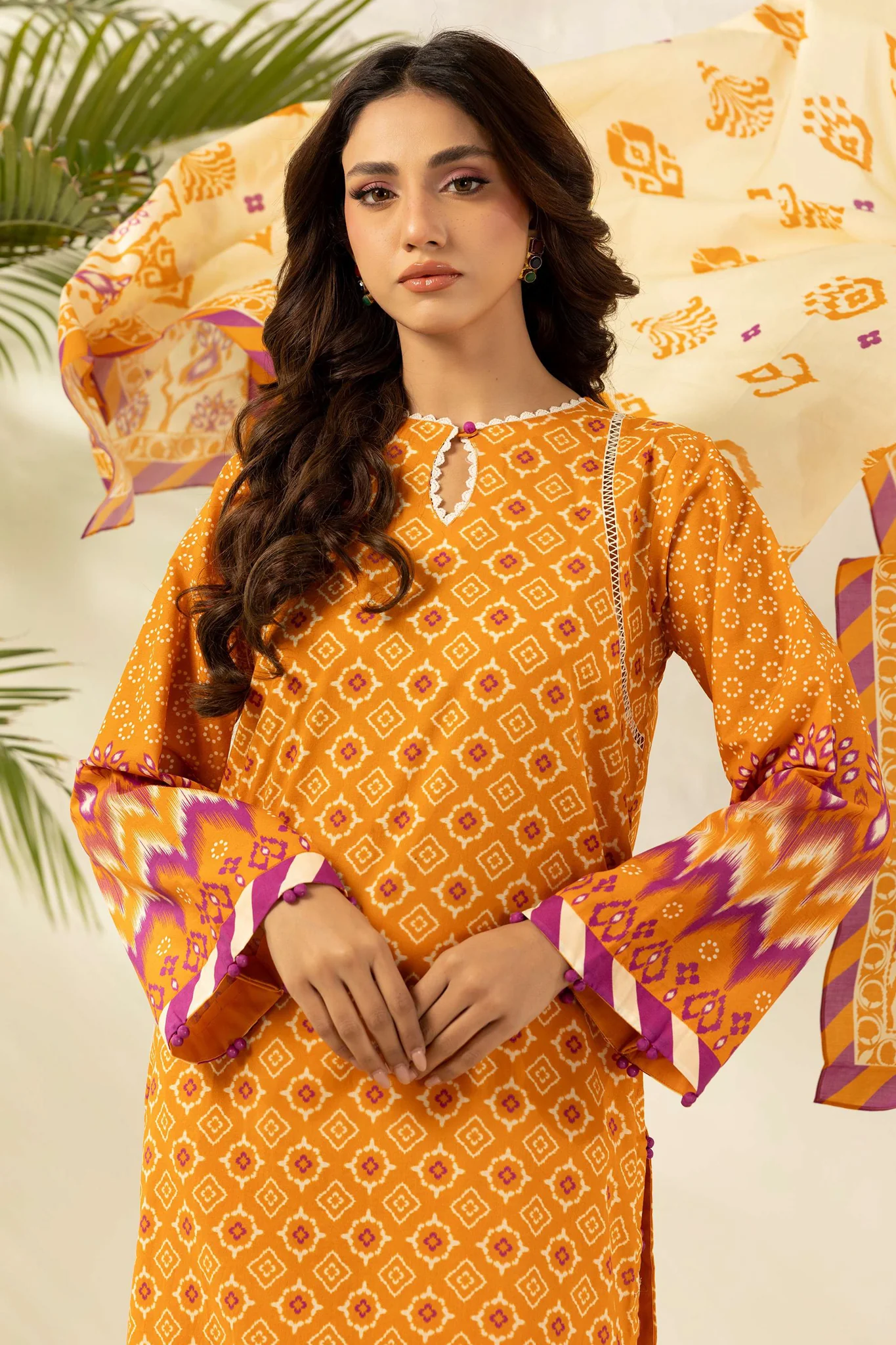 Zellbury Unstitched 3 Piece Digital Printed Lawn Suit-WUS26X30479 - Image 2