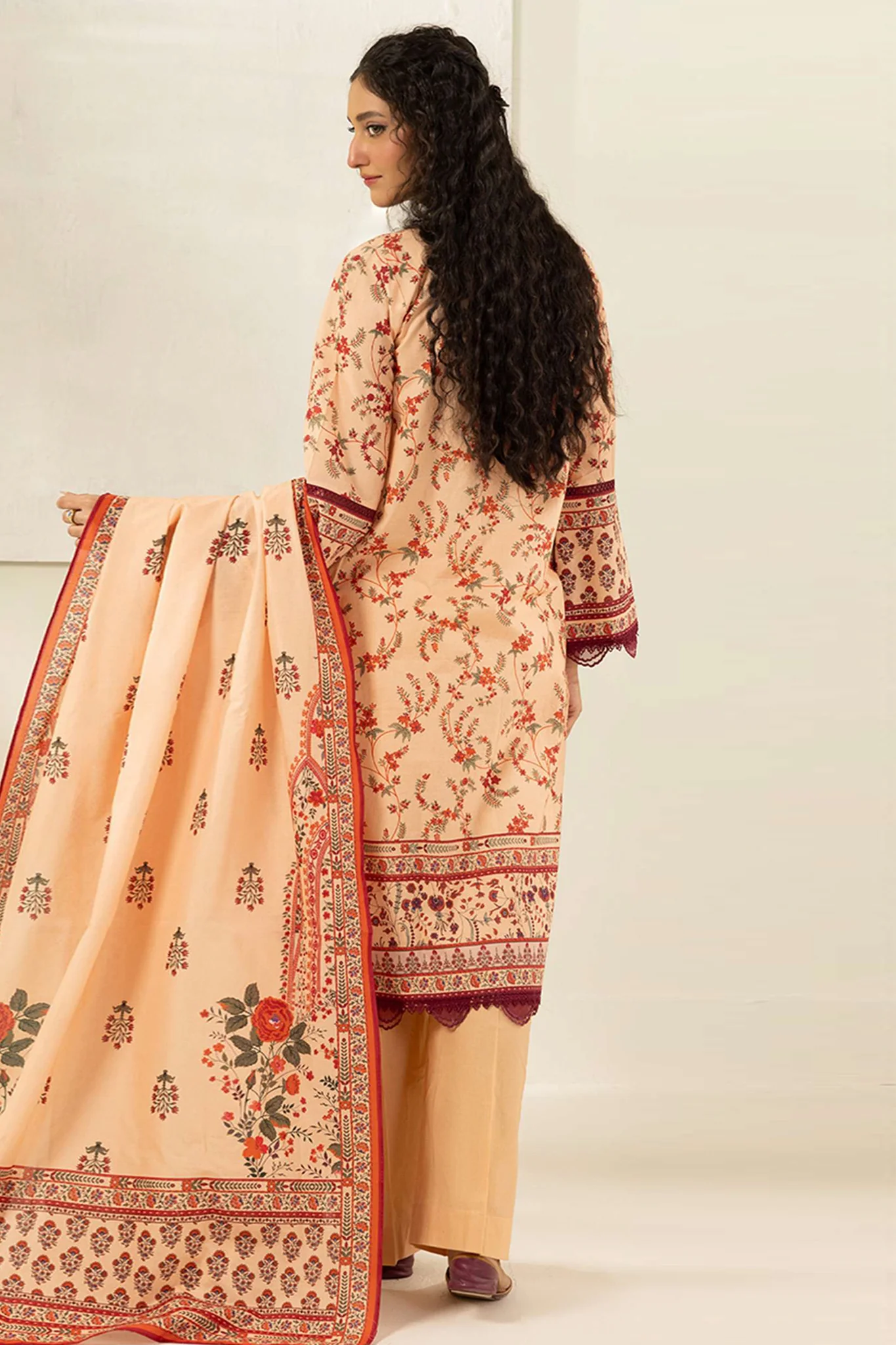 Zellbury Unstitched 3 Piece Digital Printed Lawn Suit-WUS26X30548 - Image 3