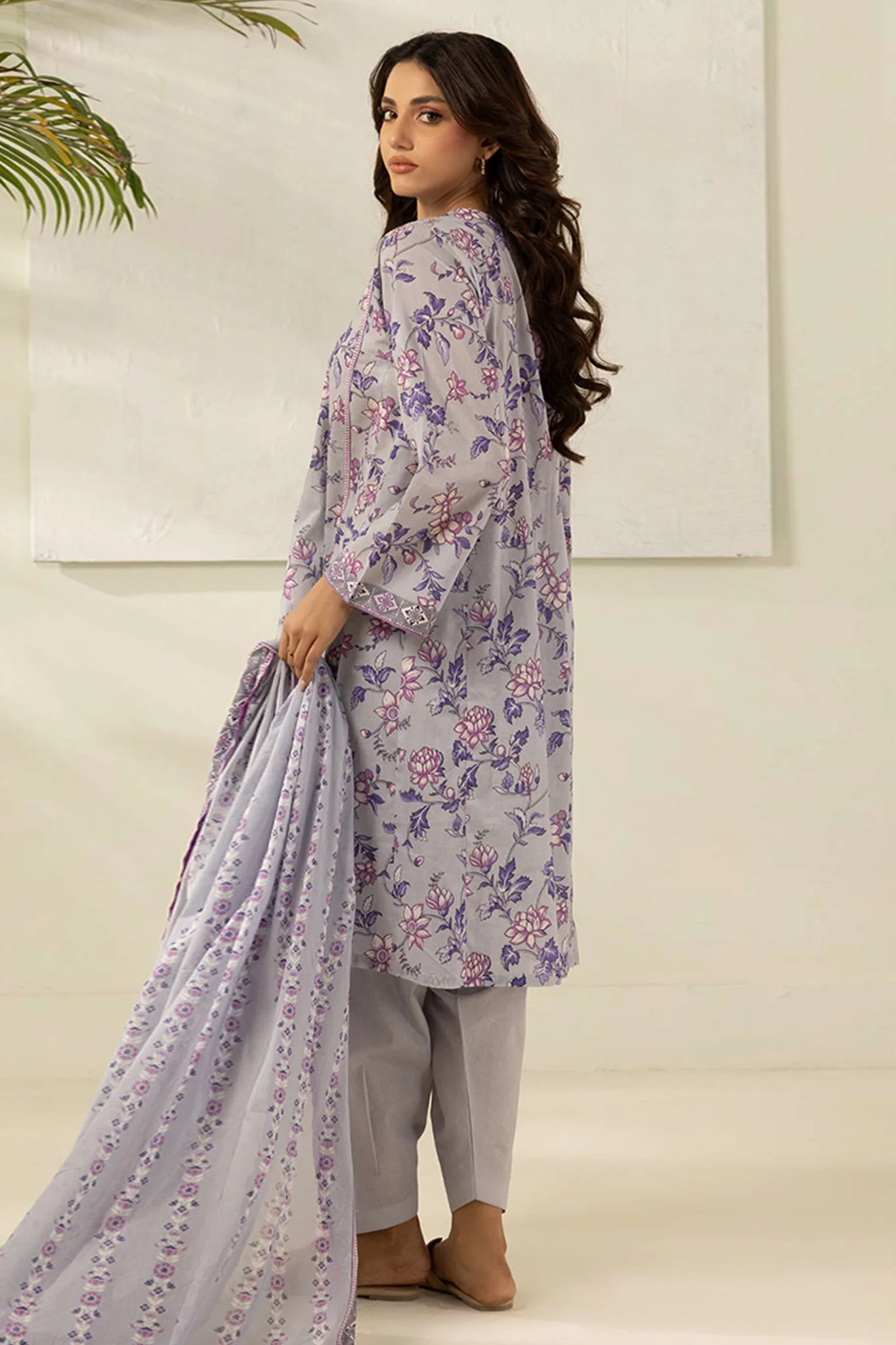Zellbury Unstitched 3 Piece Digital Printed Lawn Suit-WUS26X30676 - Image 3