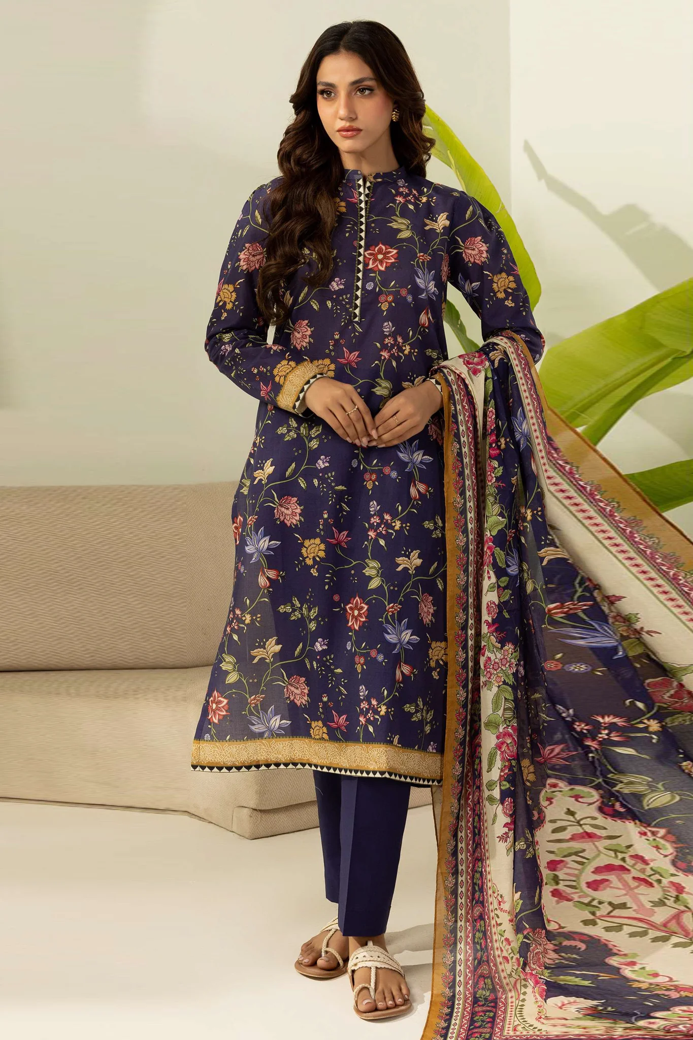 Zellbury Unstitched 3 Piece Digital Printed Lawn Suit-WUS26X30760