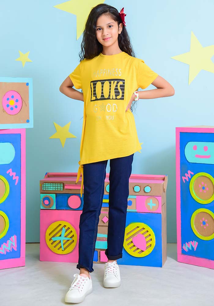 Ochre Clothing Yellow Cotton Stretch Jersey