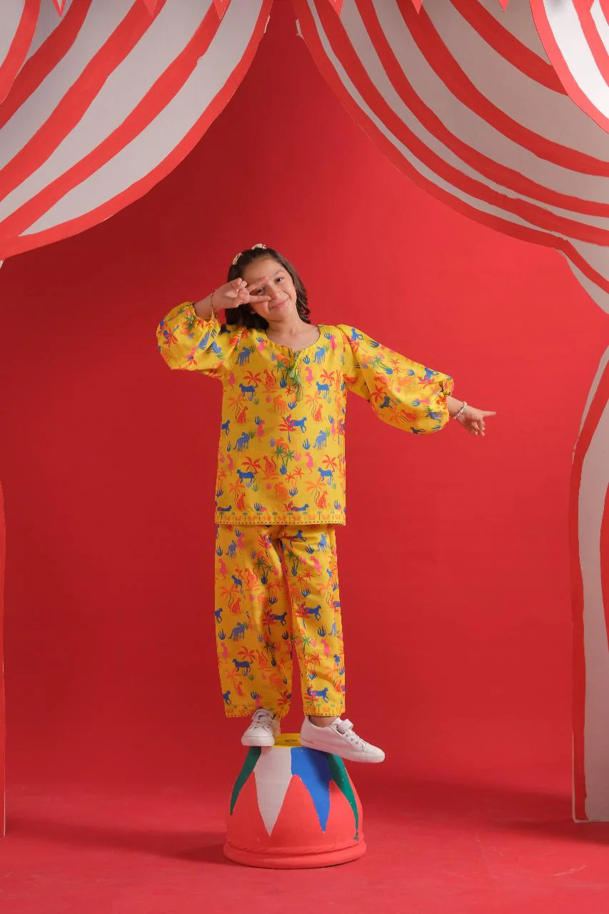 Sprinkles Stitched 2 Piece Summer Co Ord Sets Kids Suit-Yellow Dreams - Co-ord Set - Image 11