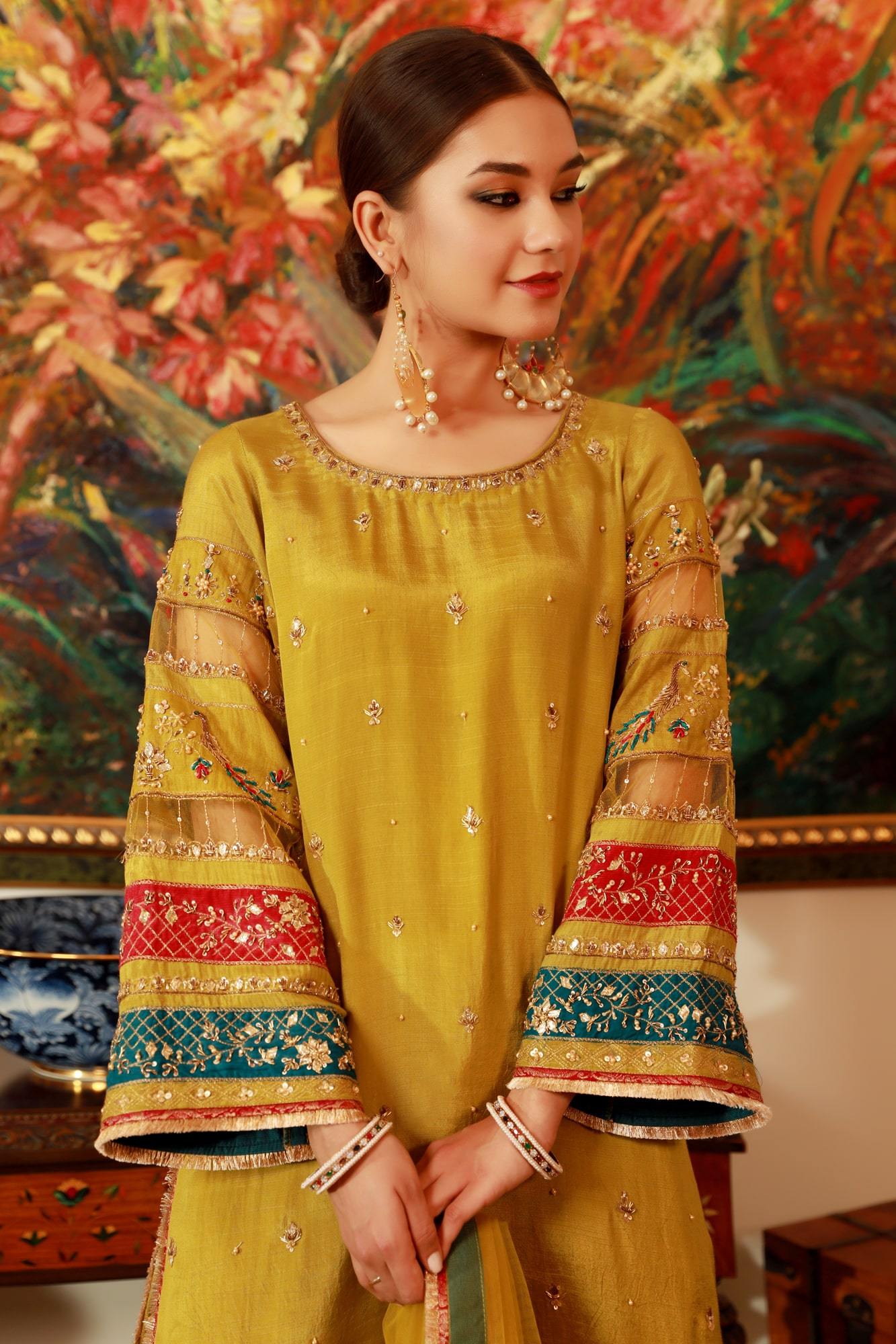 Neher By Zaaviay Stitched Mehendi Ki Raat (Ready To Wear - Three Piece) - Image 4