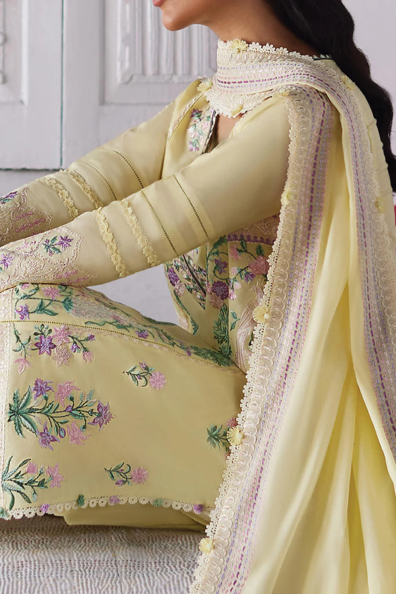 Zaha Unstitched 3 Piece Emb Festive Lawn Suit-ZF-09-Lana - Image 4