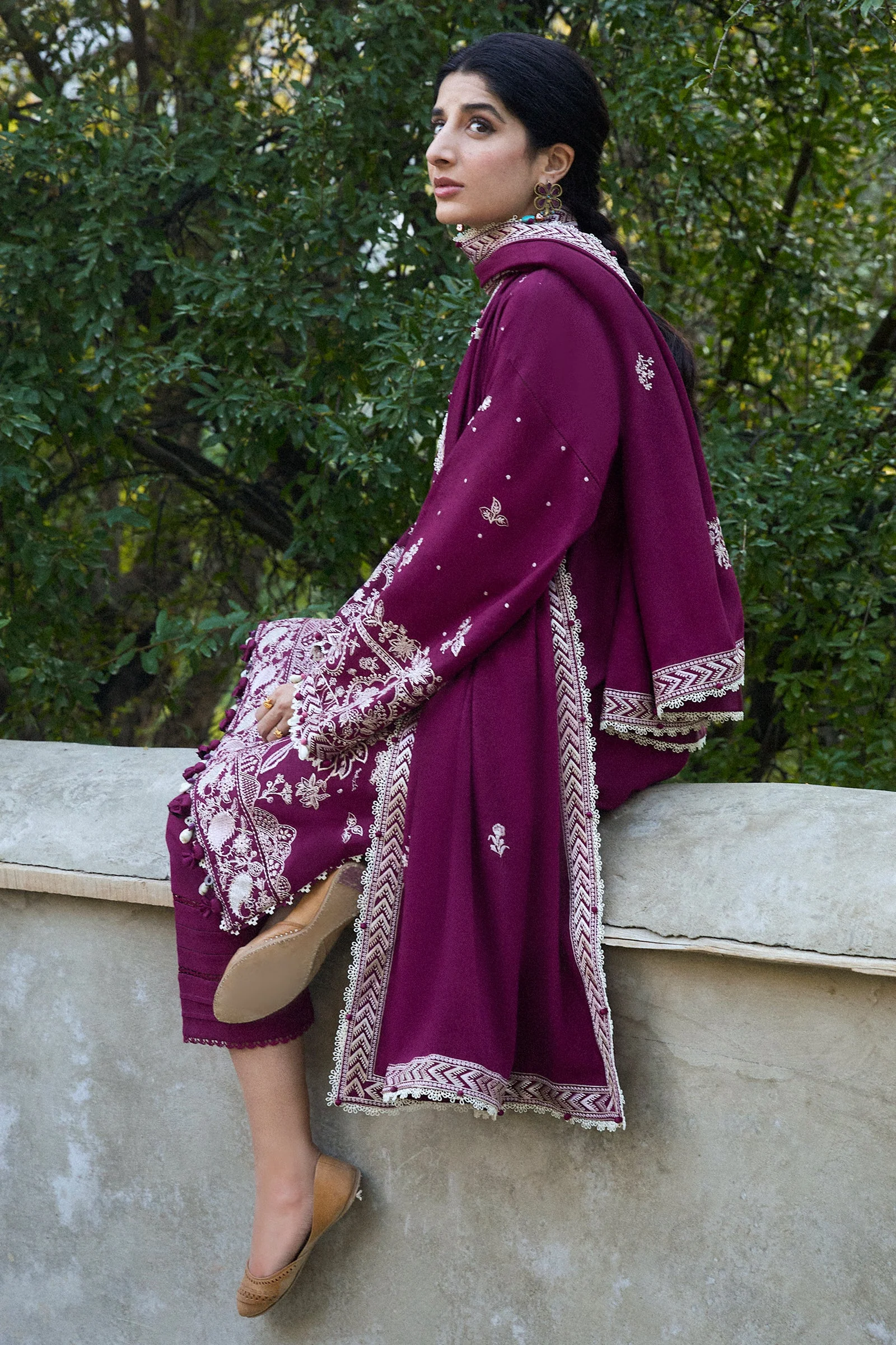 Zaha Unstitched 3 Piece Winter Suit-ZW-12-Afreen - Image 5