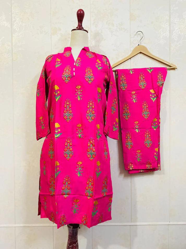 Zaib E Hoor Rangrasiya Floral Print 2Pcs Stitched - Image 16
