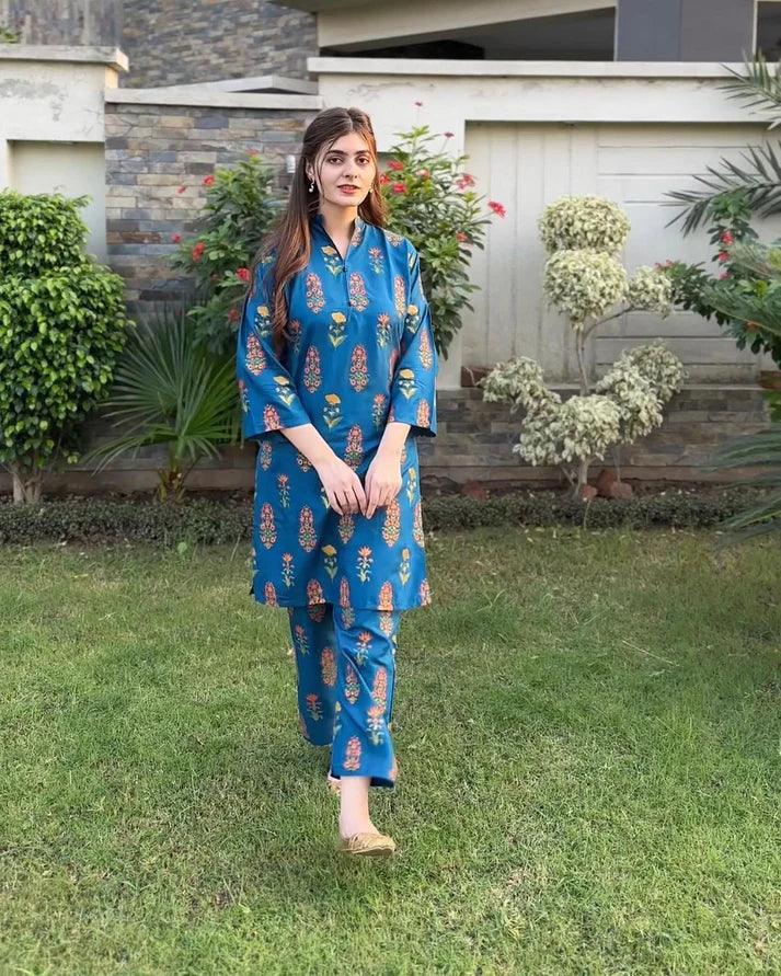 Zaib E Hoor Rangrasiya Floral Print 2Pcs Stitched - Image 6