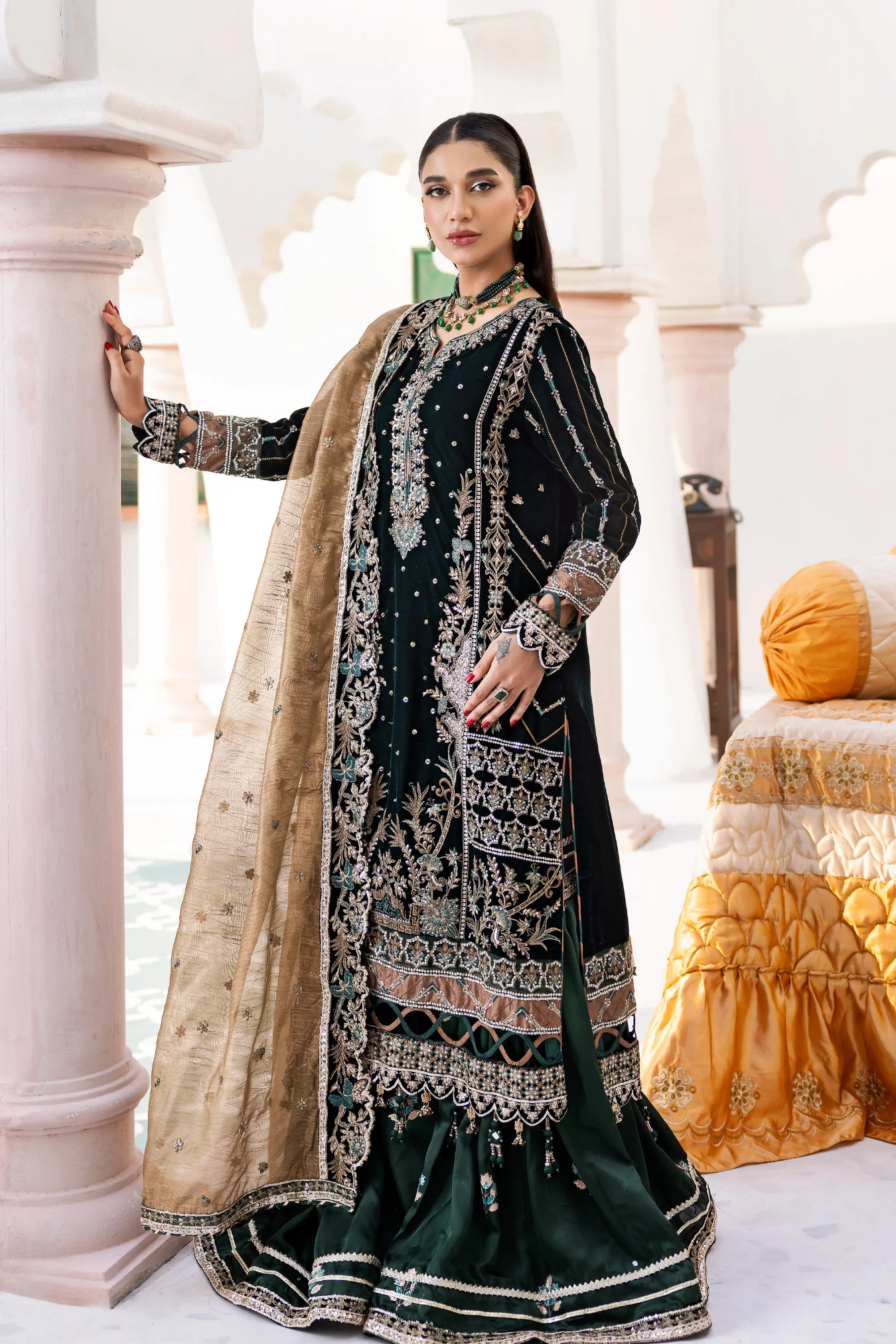 Andaz e Makhmal By Zebtan Unstitched 3 Piece Luxury Formals Suit-ZAM-05 - Image 3
