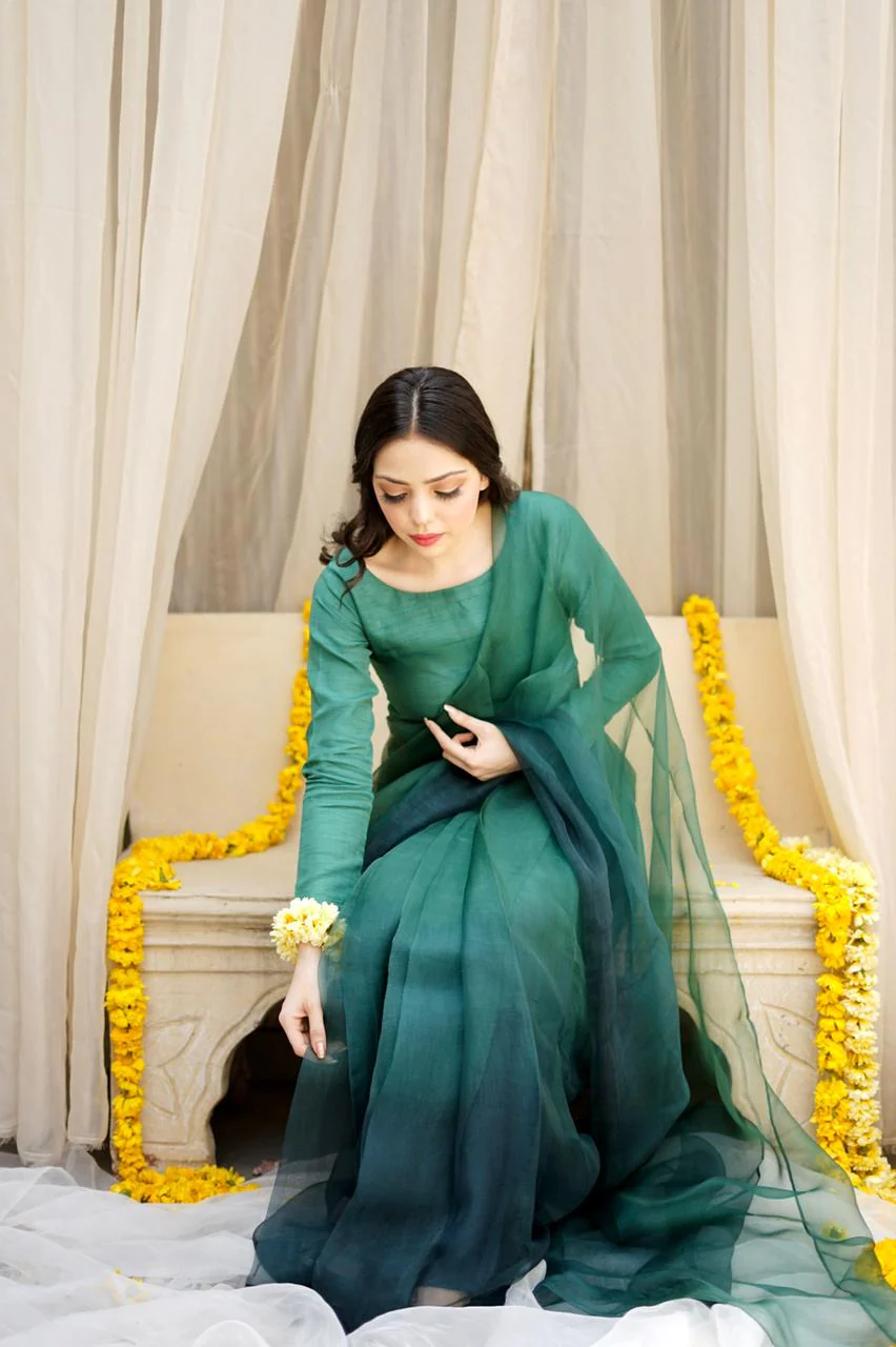 Pashma Khan Stitched Luxury Saree Suit-Zárgul - Image 7