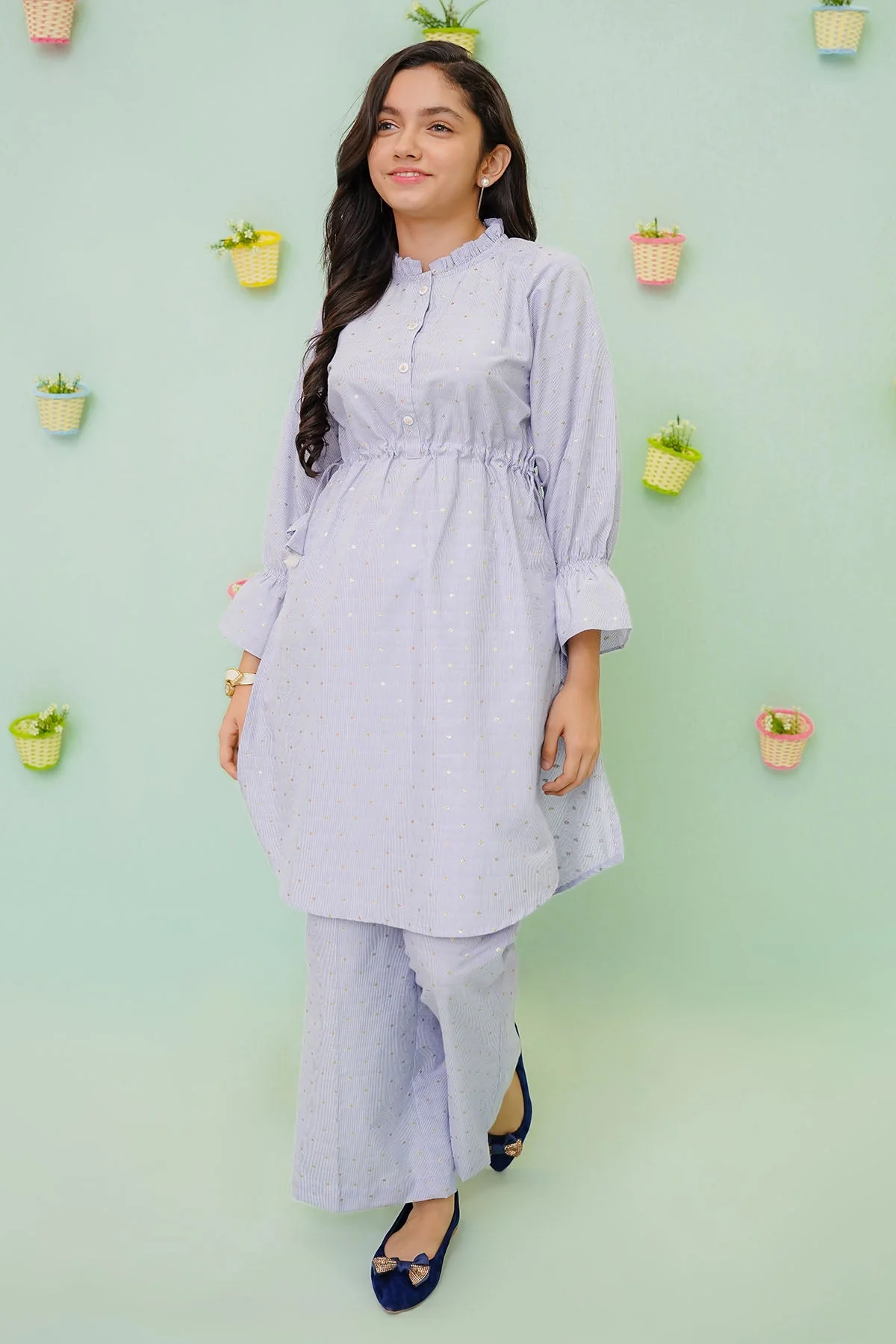 Ochre Clothing Zari Chambray 2 Pc Suit - Image 2