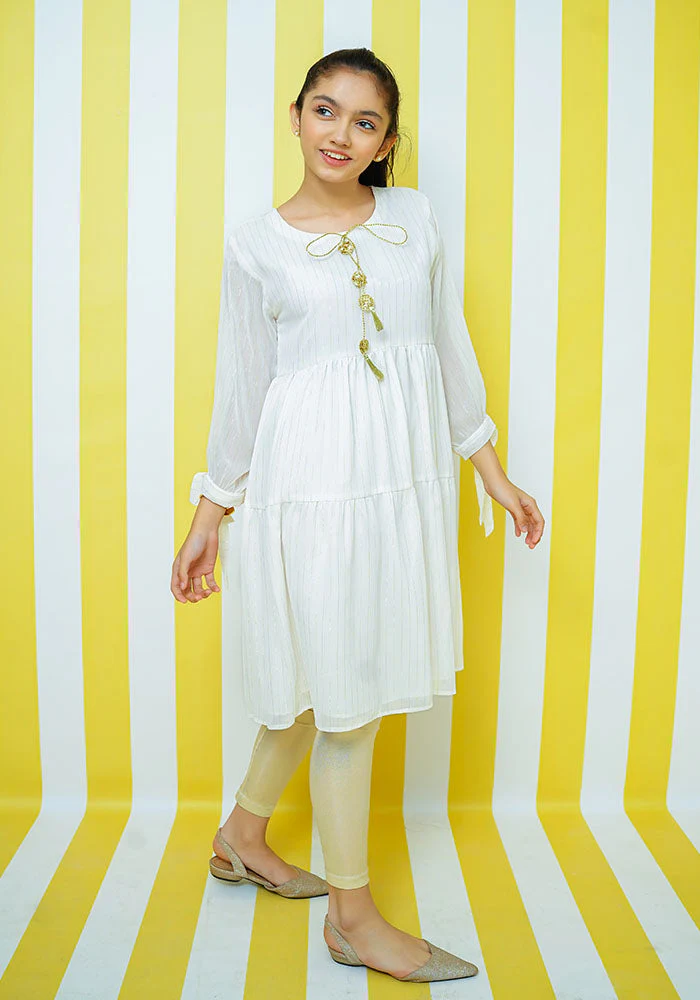 Ochre Clothing Zari Chiffon Top - Image 4