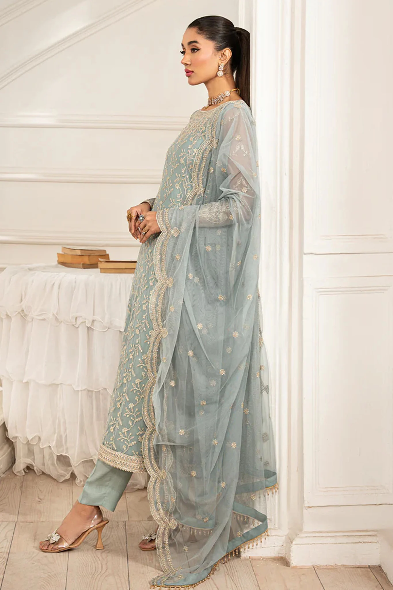 Zarif Unstitched 3 Piece Luxury Formal Edit Collection-ZFE-01-Lydia - Image 4