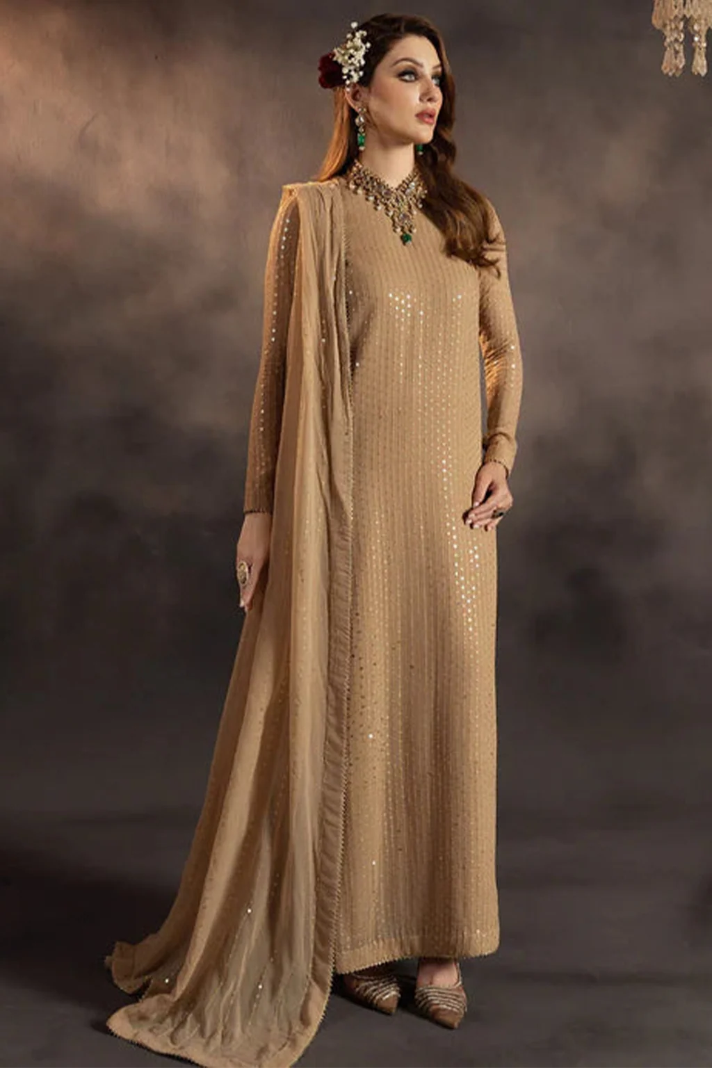 Meeral Luxe Stitched 3 Piece Formals Suit-Zarina - Meeral Luxe