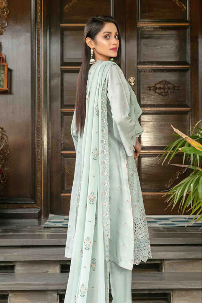 Zarna By Tawakkal Unstitched 3 Piece Emb Schiffli Lawn Vol-02 Collection D-1137 - Image 3