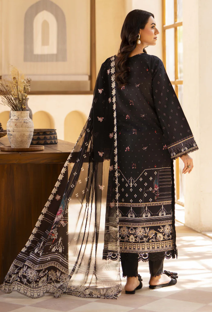 Zarwisha By Humdum Unstitched 3 Piece Digital Printed Emb Lawn Suit-D-02 - Image 3
