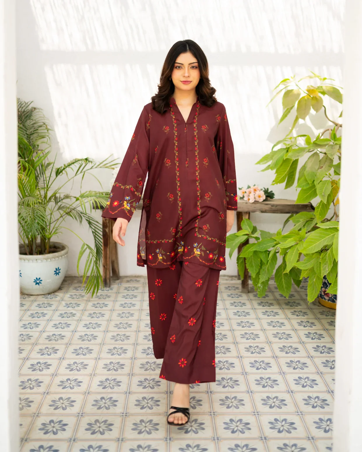 Zauk Stitched Co Ords - Cherry Charm - Image 4