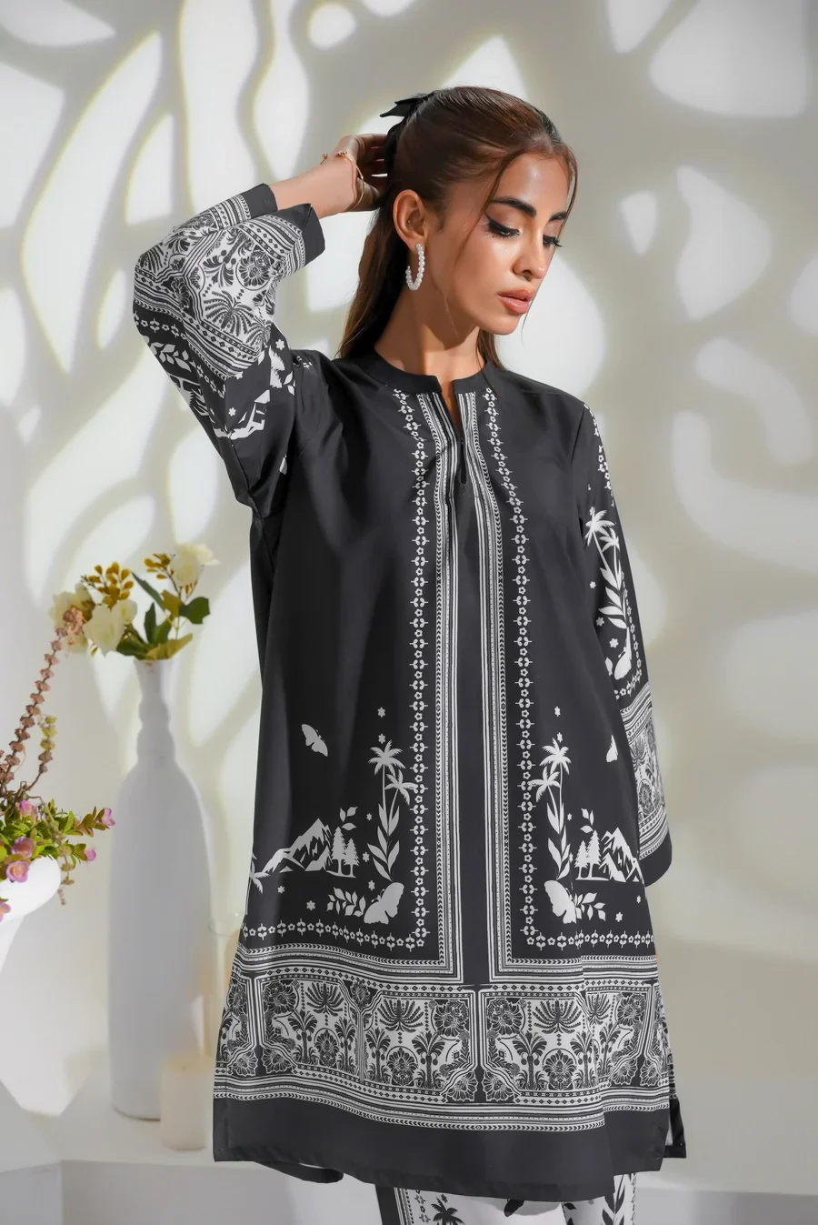 Dhaga Stitched 2 Piece Crepe Suit-Zayra - Image 12