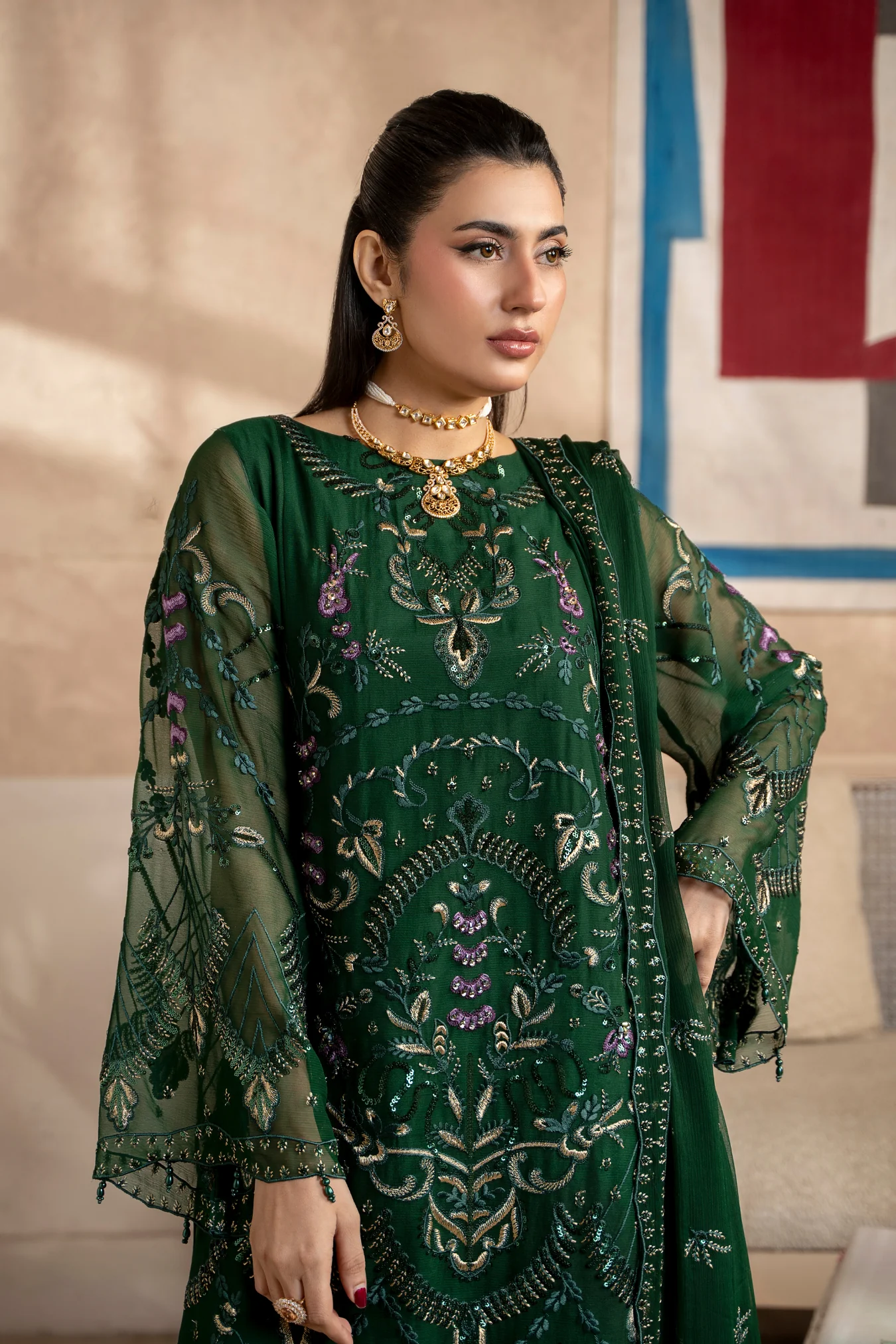 Aura By Zebtan Unstitched 3 Piece Formals Vol-03 Suit-AR-07 - Image 2