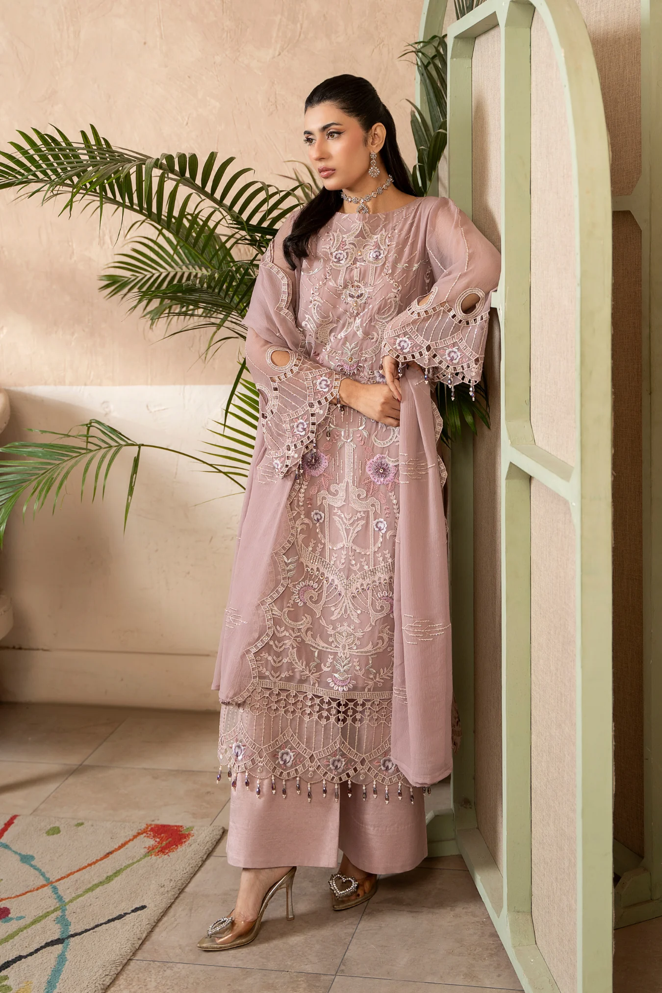 Aura By Zebtan Unstitched 3 Piece Formals Vol-03 Suit-AR-10 - Image 3