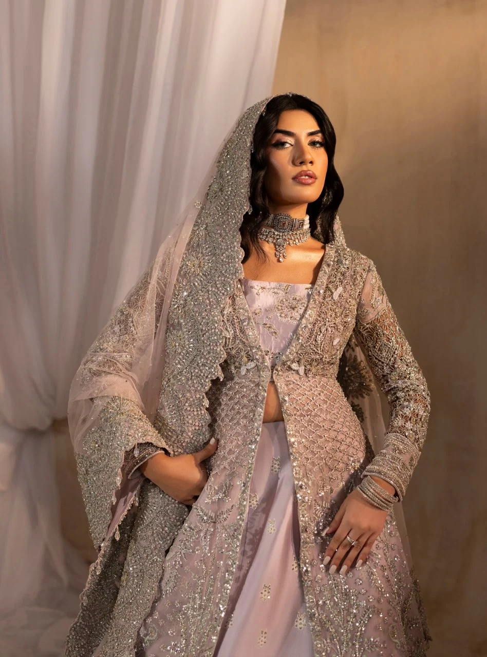 Anayra Amal - Zeenia - Lilac Lehenga Choli With Front Open Jacket Bridal - Image 3