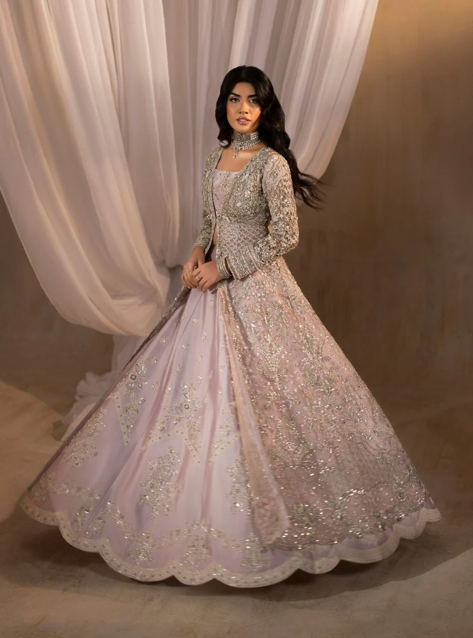 Anayra Amal - Zeenia - Lilac Lehenga Choli With Front Open Jacket Bridal - Image 6