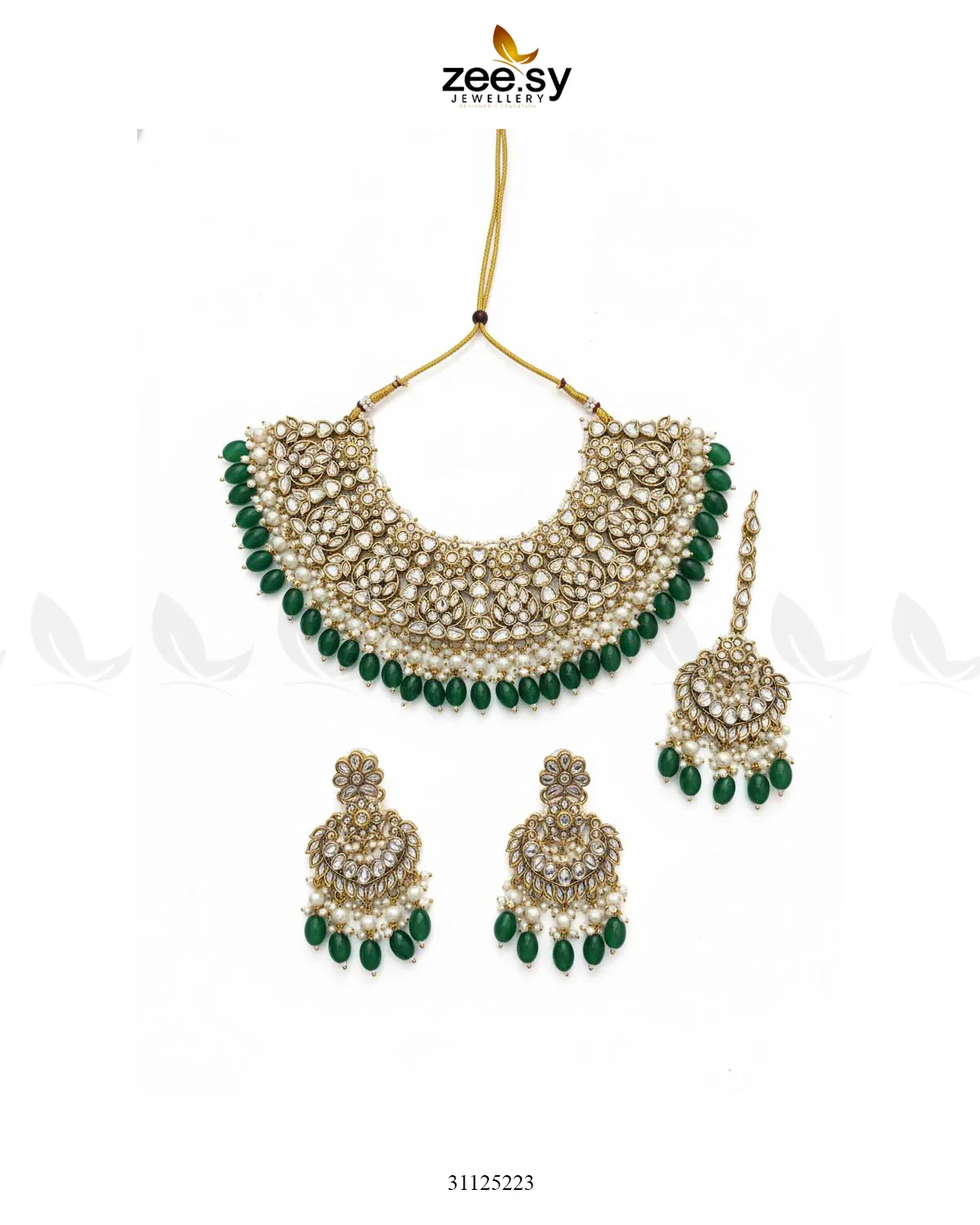 Zeesy Artisan Elaborate Bridal Set - Image 4