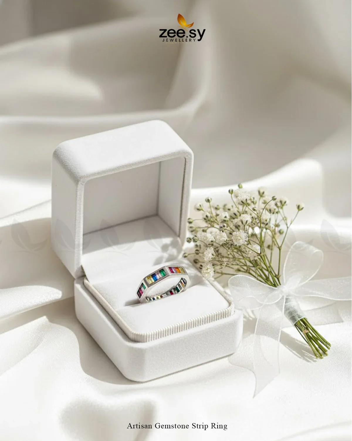 Zeesy Artisan Gemstone Strip Ring - Image 4