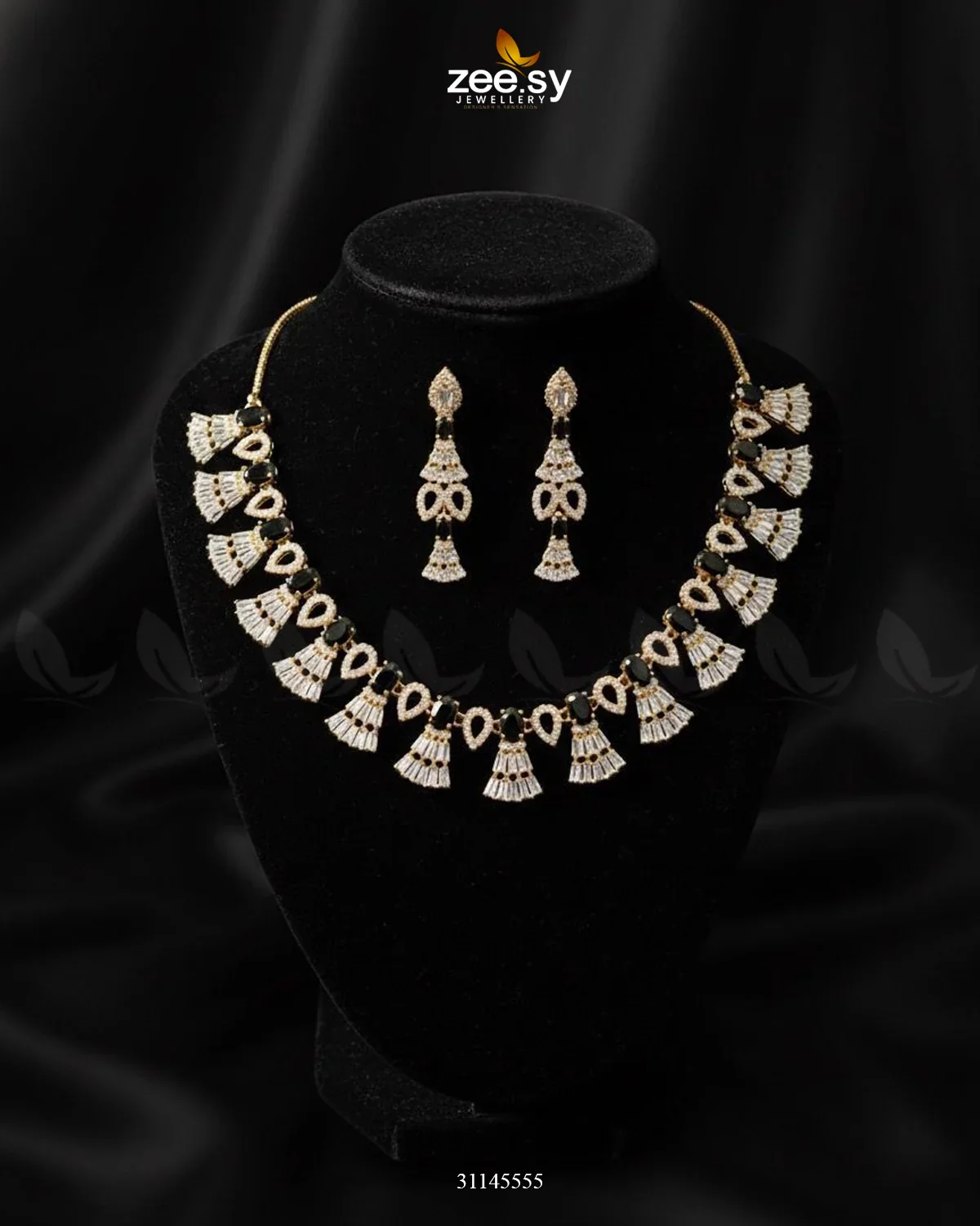 Zeesy Baguette Fringe Tassel Necklace Set - Image 15