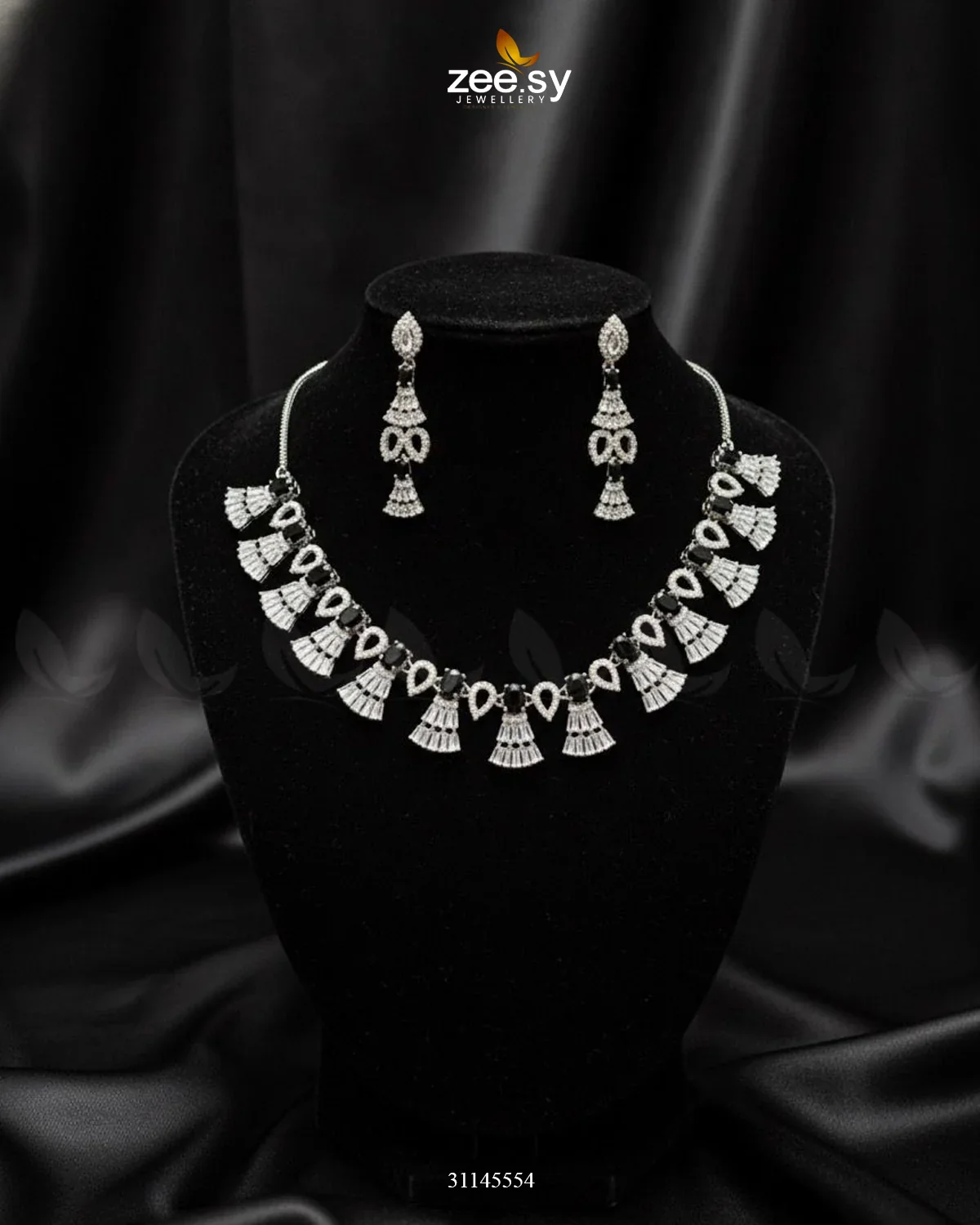 Zeesy Baguette Fringe Tassel Necklace Set - Image 3