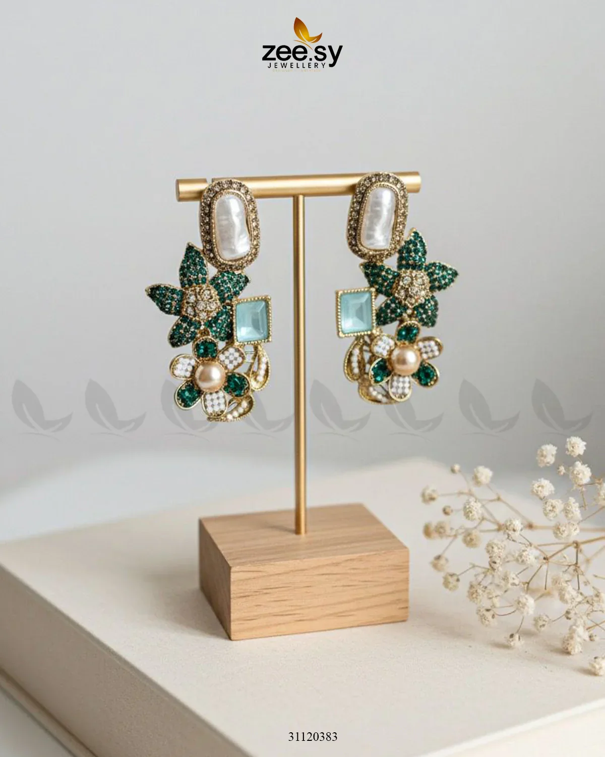 Zeesy Baroque Garden Cluster Earrings - Image 7