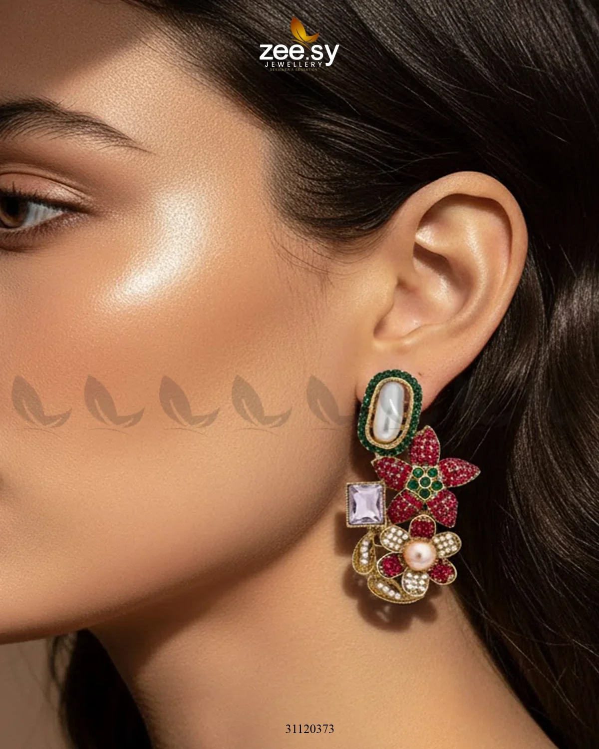 Zeesy Baroque Garden Cluster Earrings - Image 9
