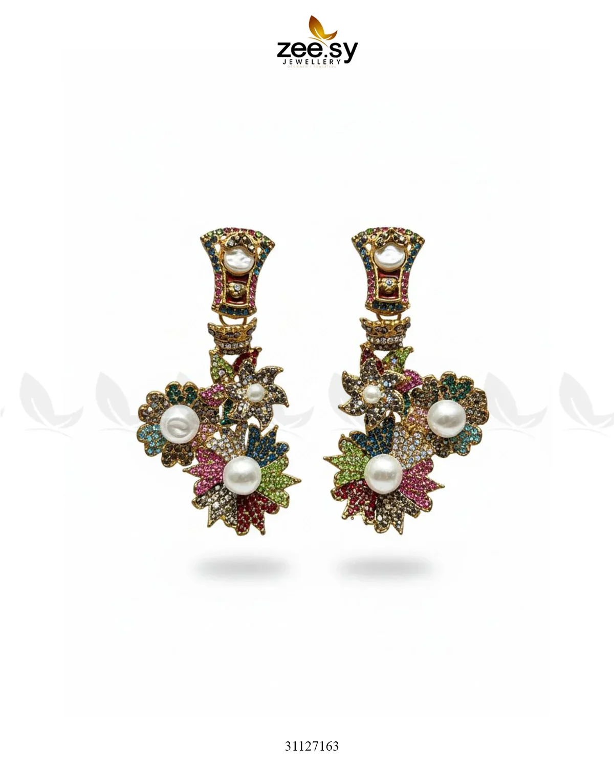 Zeesy Bold Bloom Turkish Earrings - Image 2