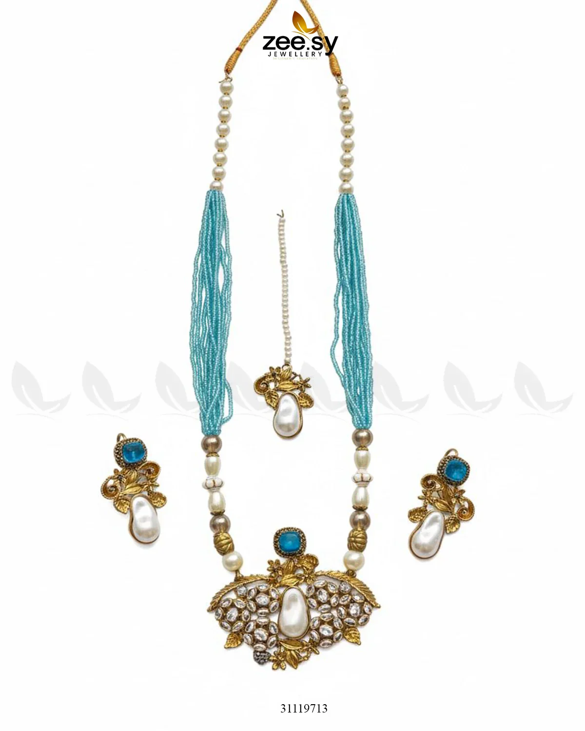 Zeesy Carved Stream Malla Necklace Set - Image 2