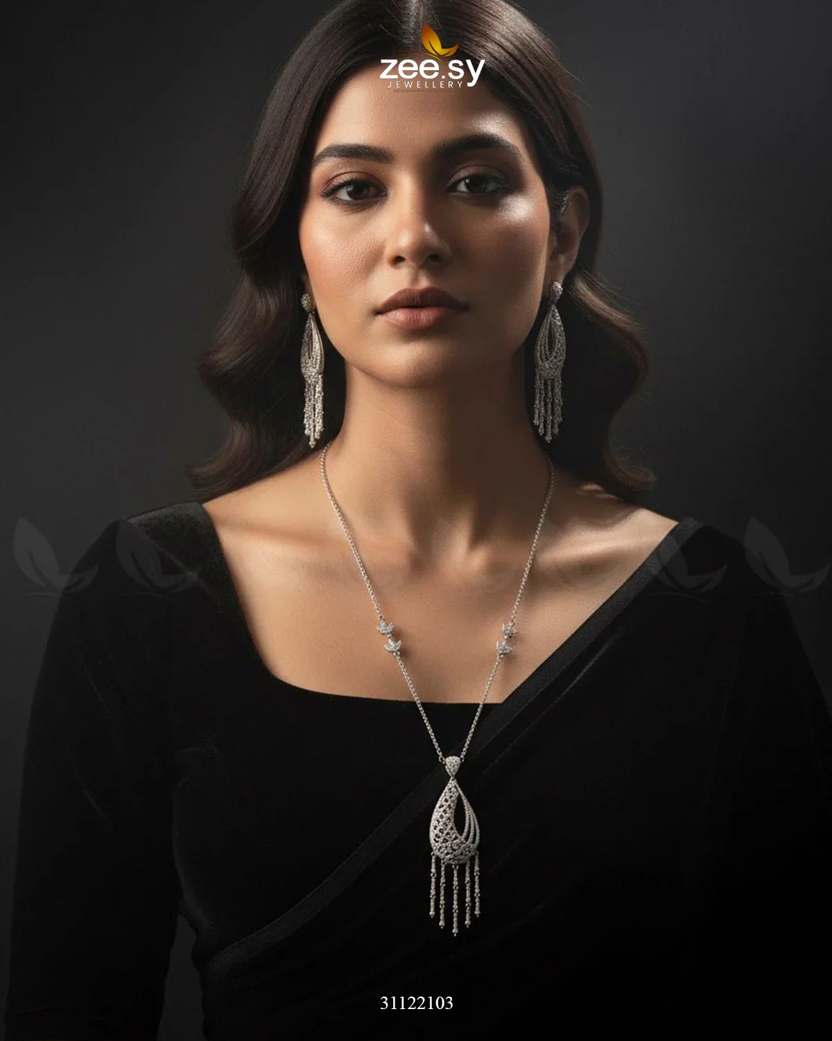 Zeesy Cascade Dangle Necklace Set - Image 6