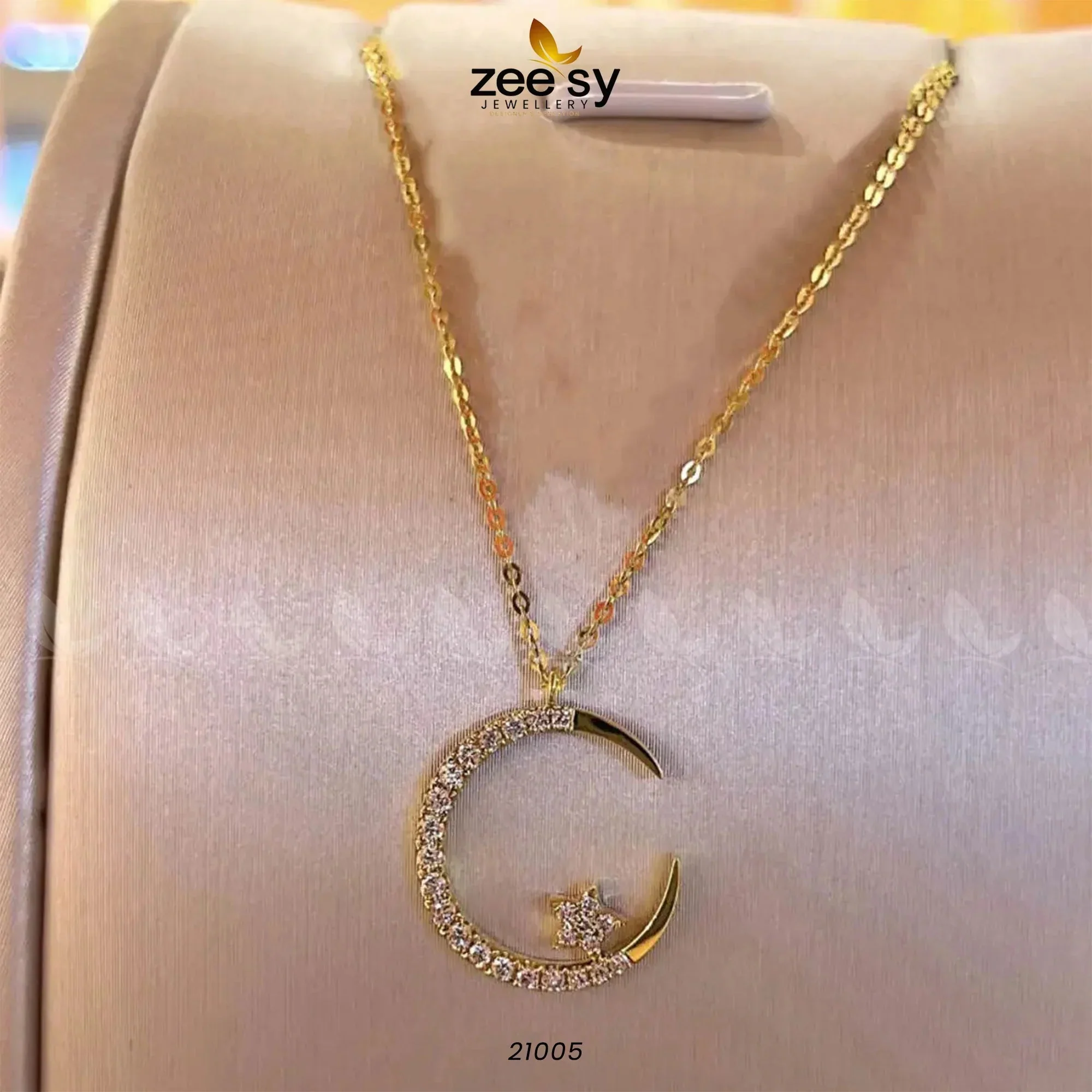 Zeesy Chandi Moon Pendant - Image 4