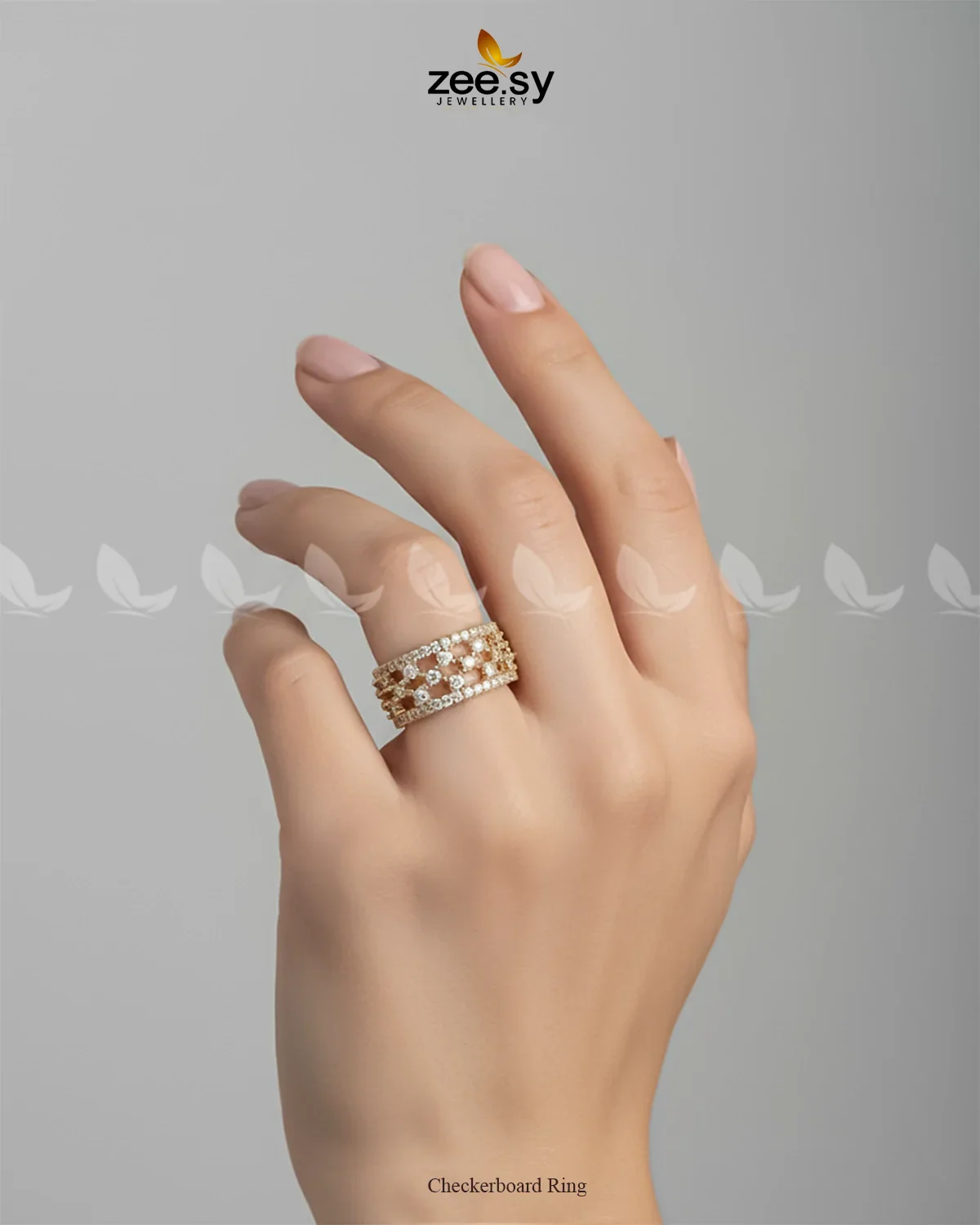 Zeesy Checkerboard Ring