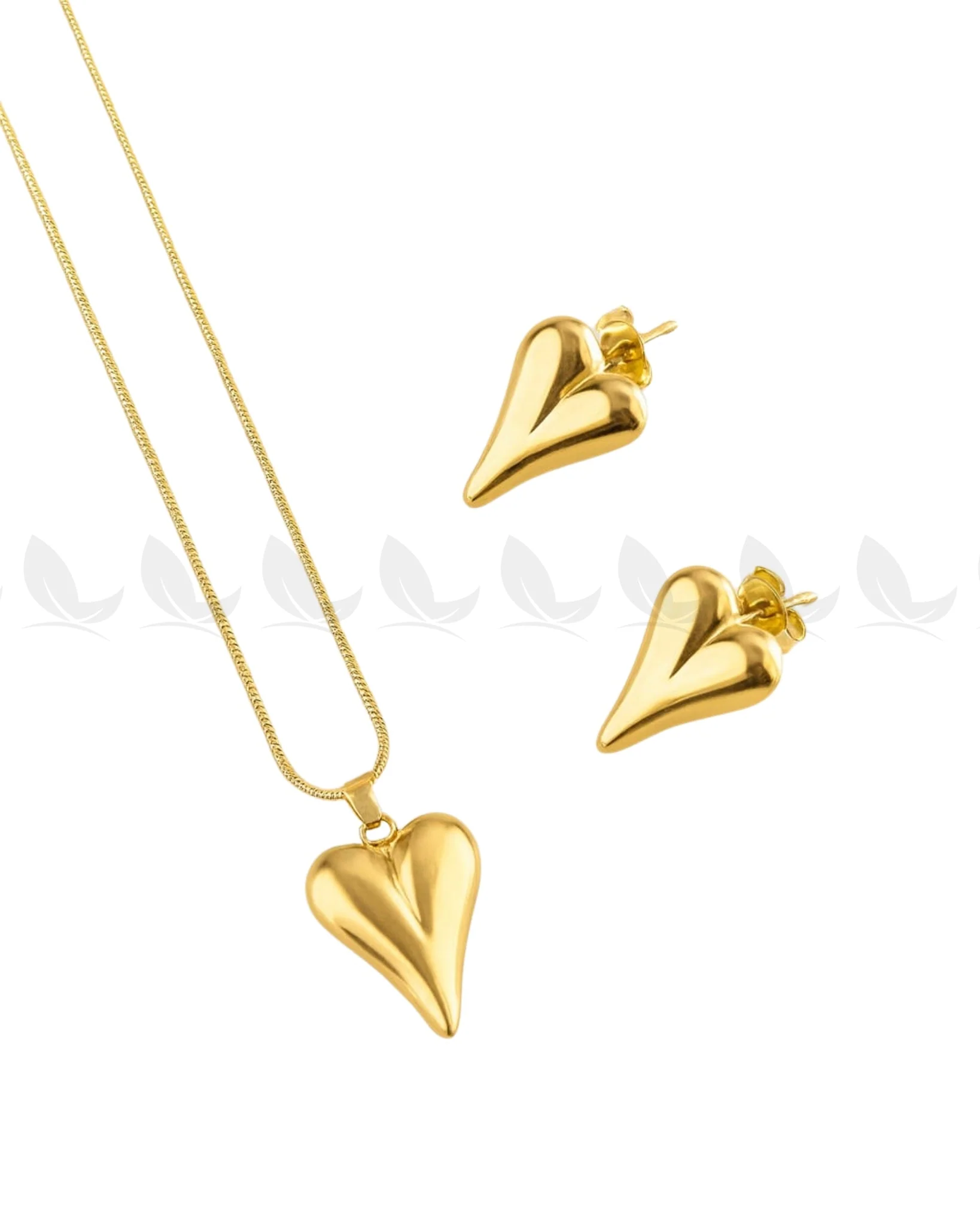 Zeesy Chic Gold Puffed Heart Pendant - Image 3