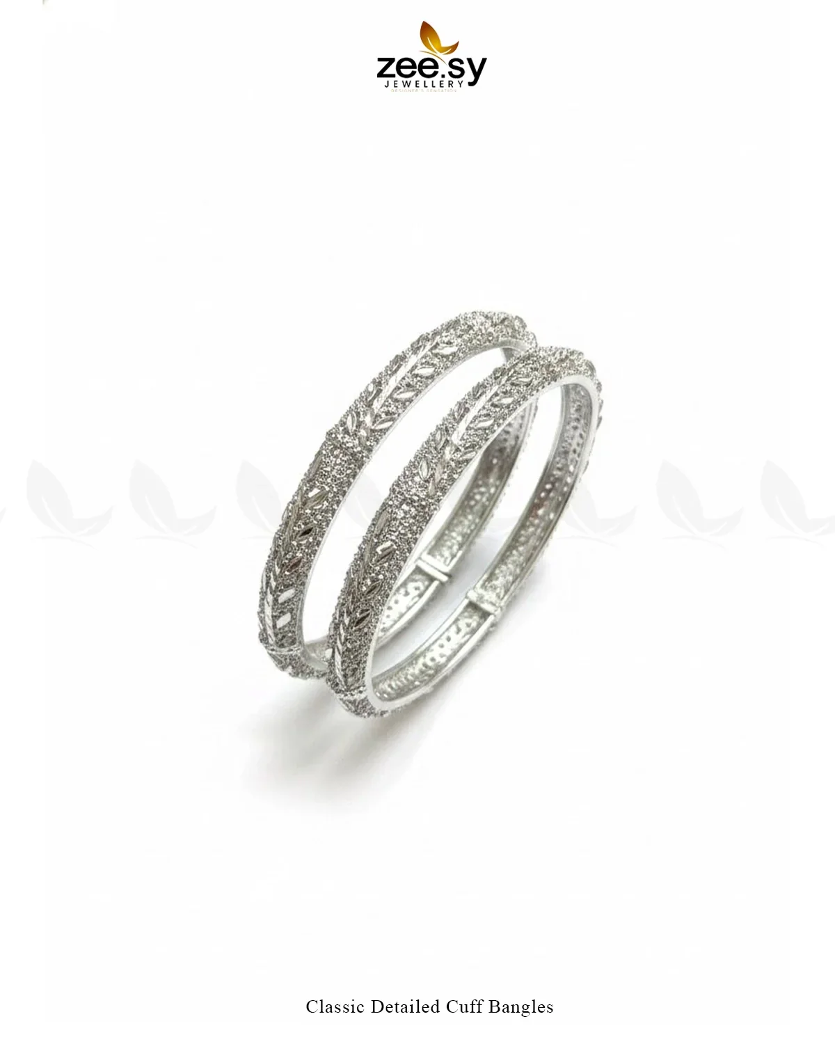 Zeesy Classic Detailed Cuff Bangles - Image 2