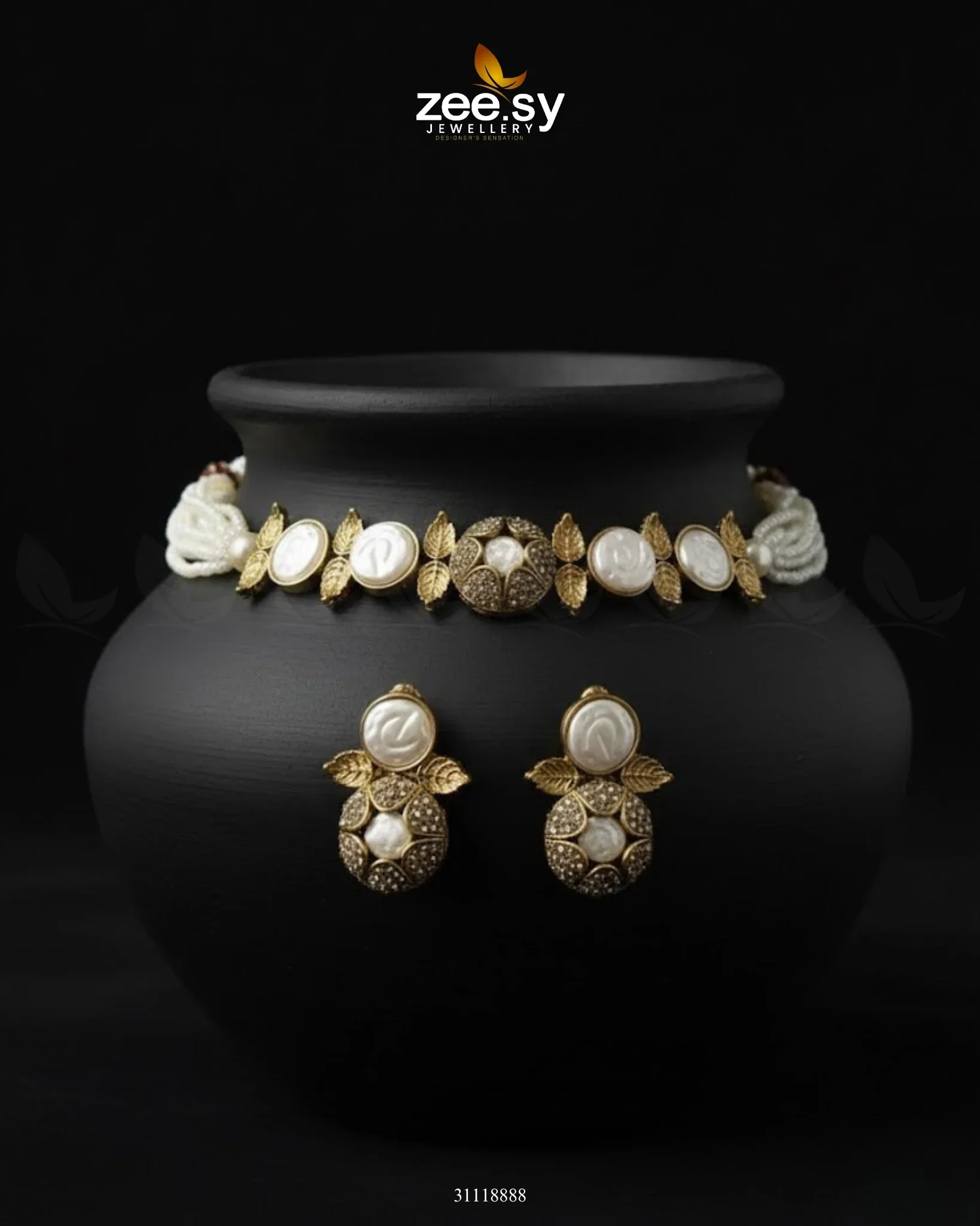 Zeesy Crest Choker Necklace Set - Image 7