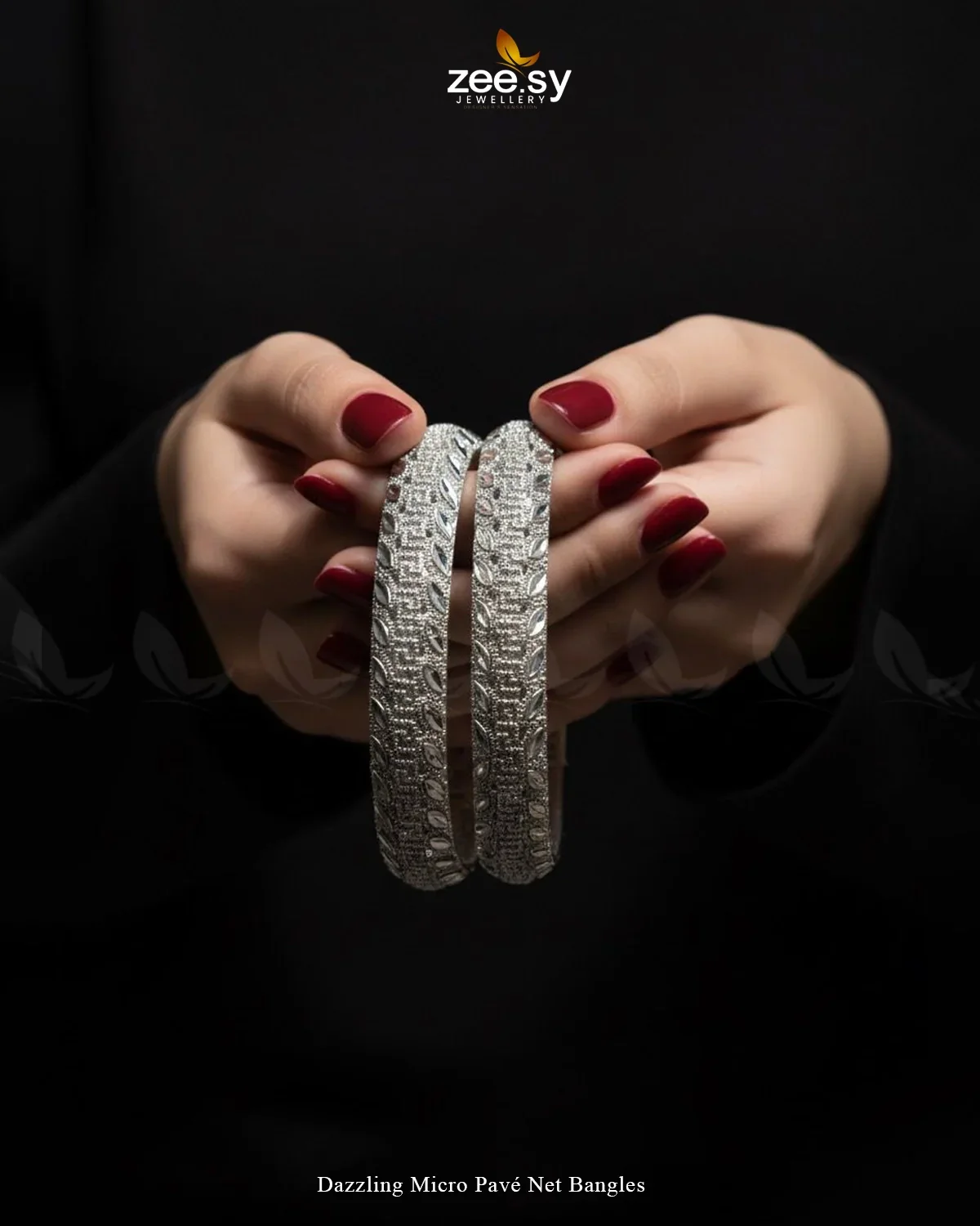 Zeesy Dazzling Micro Pavã© Net Bangles - Image 3