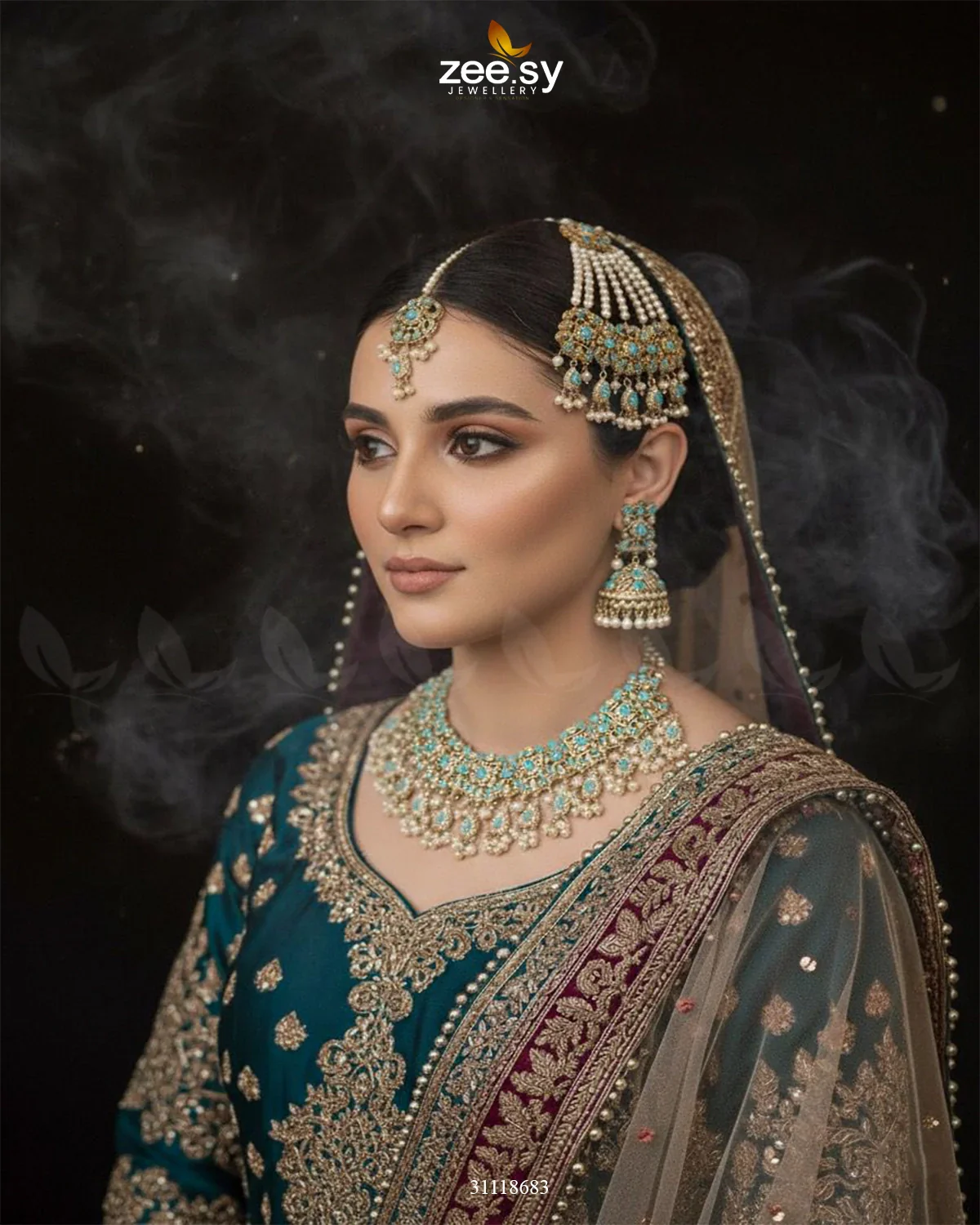 Zeesy Dynasty Bridal Necklace Set - Image 5